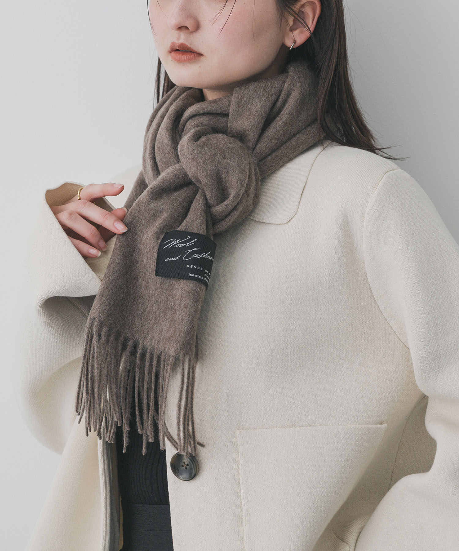 カシミヤミックスウールストール