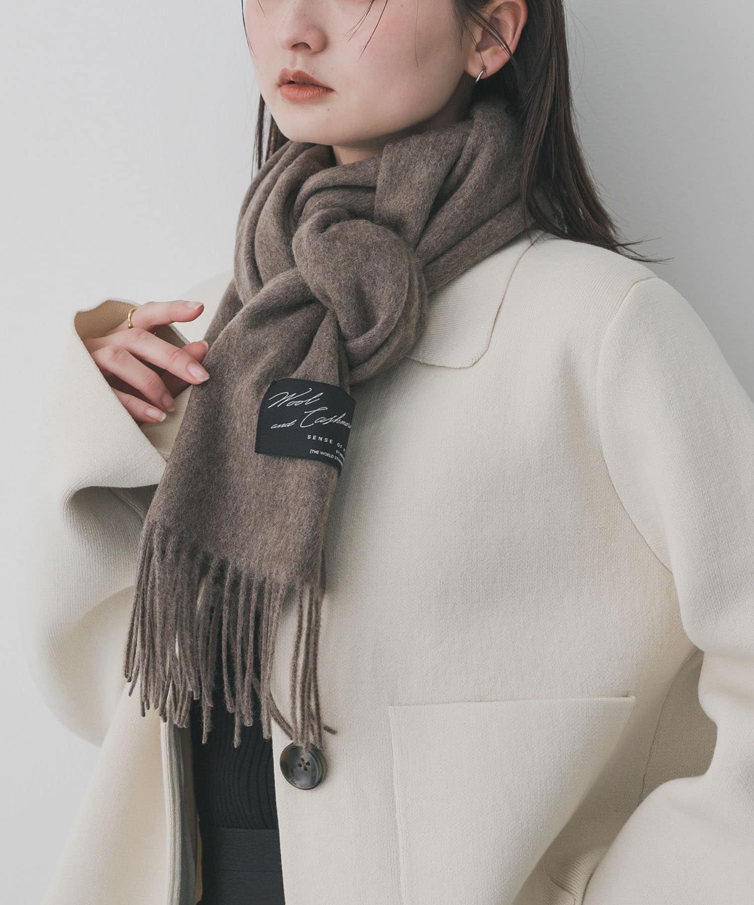 カシミヤミックスウールストール