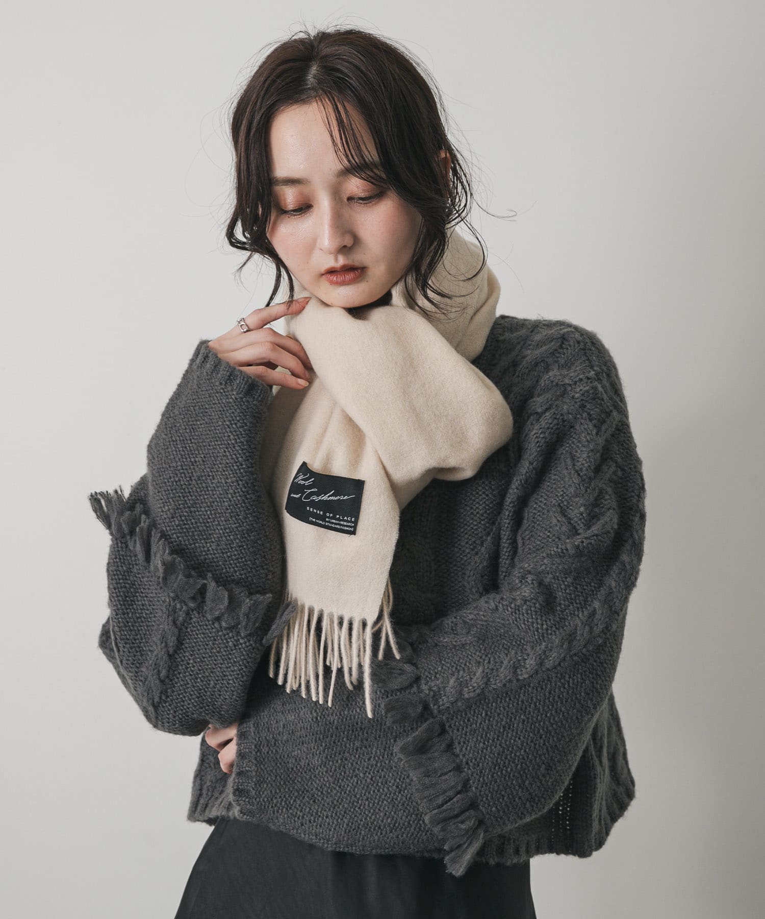 カシミヤミックスウールストール(one MOCHA): ファッション雑貨｜URBAN