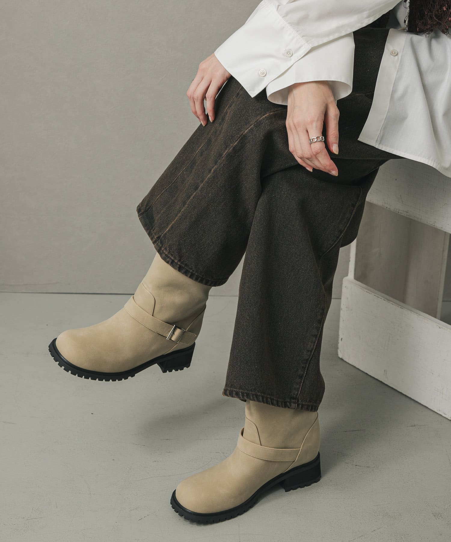 エンジニアブーツ GREIGE S