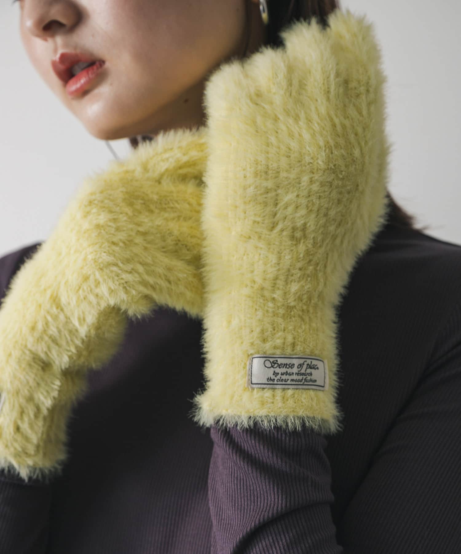 シャギーニットグローブ YELLOW one