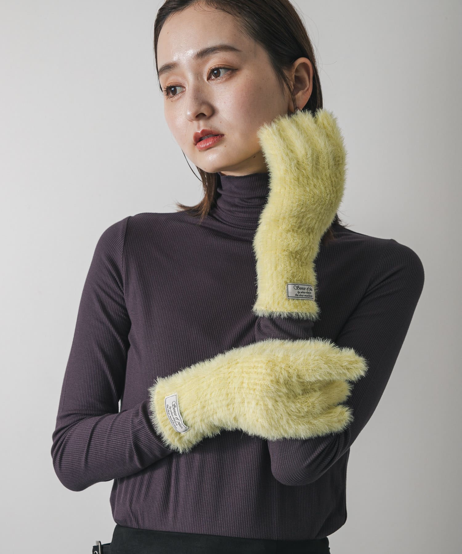 シャギーニットグローブ YELLOW one