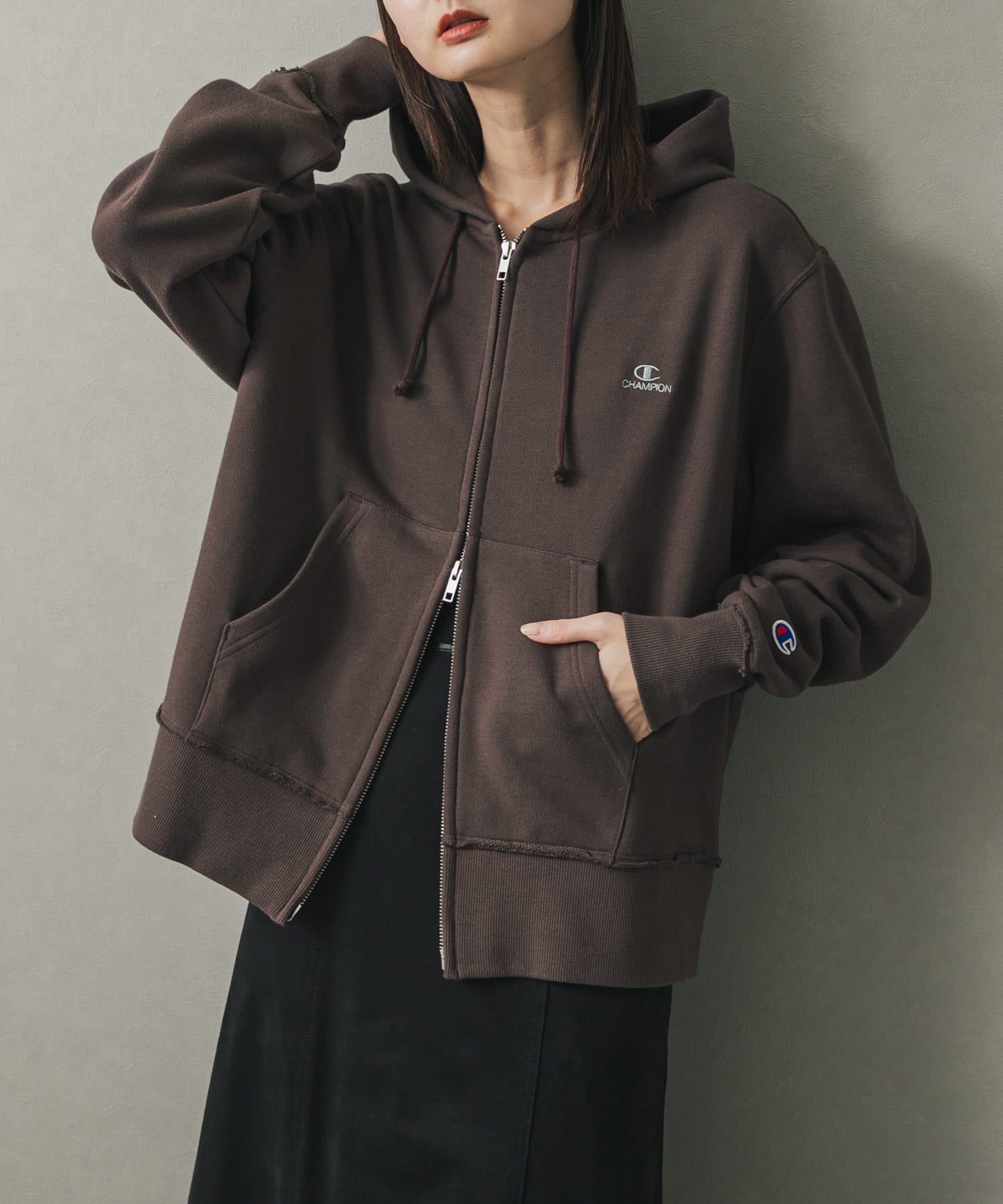 『別注』Champion×SENSE OF PLACE　ジップパーカー