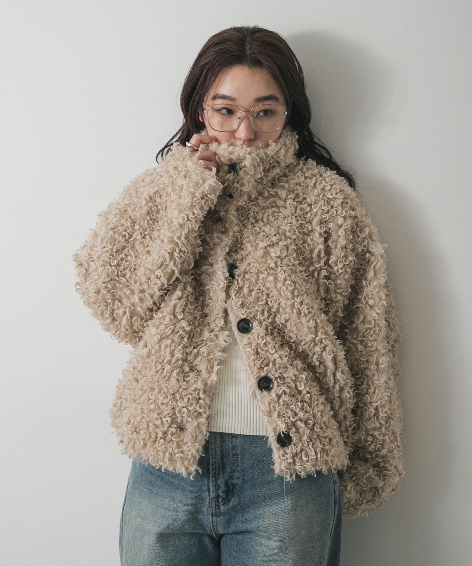 URBAN RESEARCH　プードルファーミドルジャケット プードルファーミドルジャケット(One IVORY): アウター｜URBAN