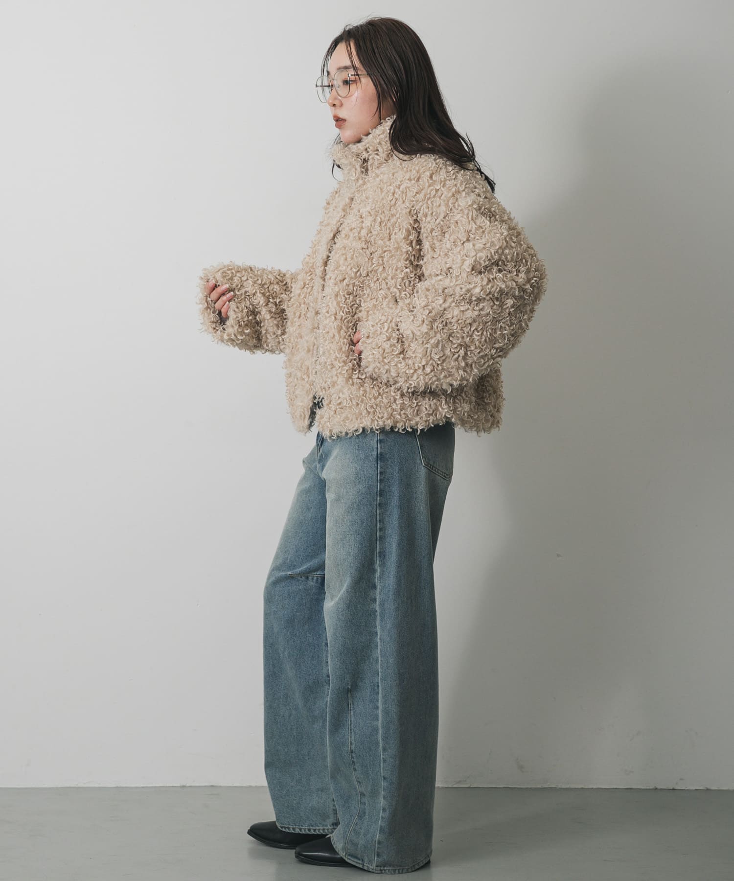 プードルファーミドルジャケット(One IVORY): アウター｜URBAN