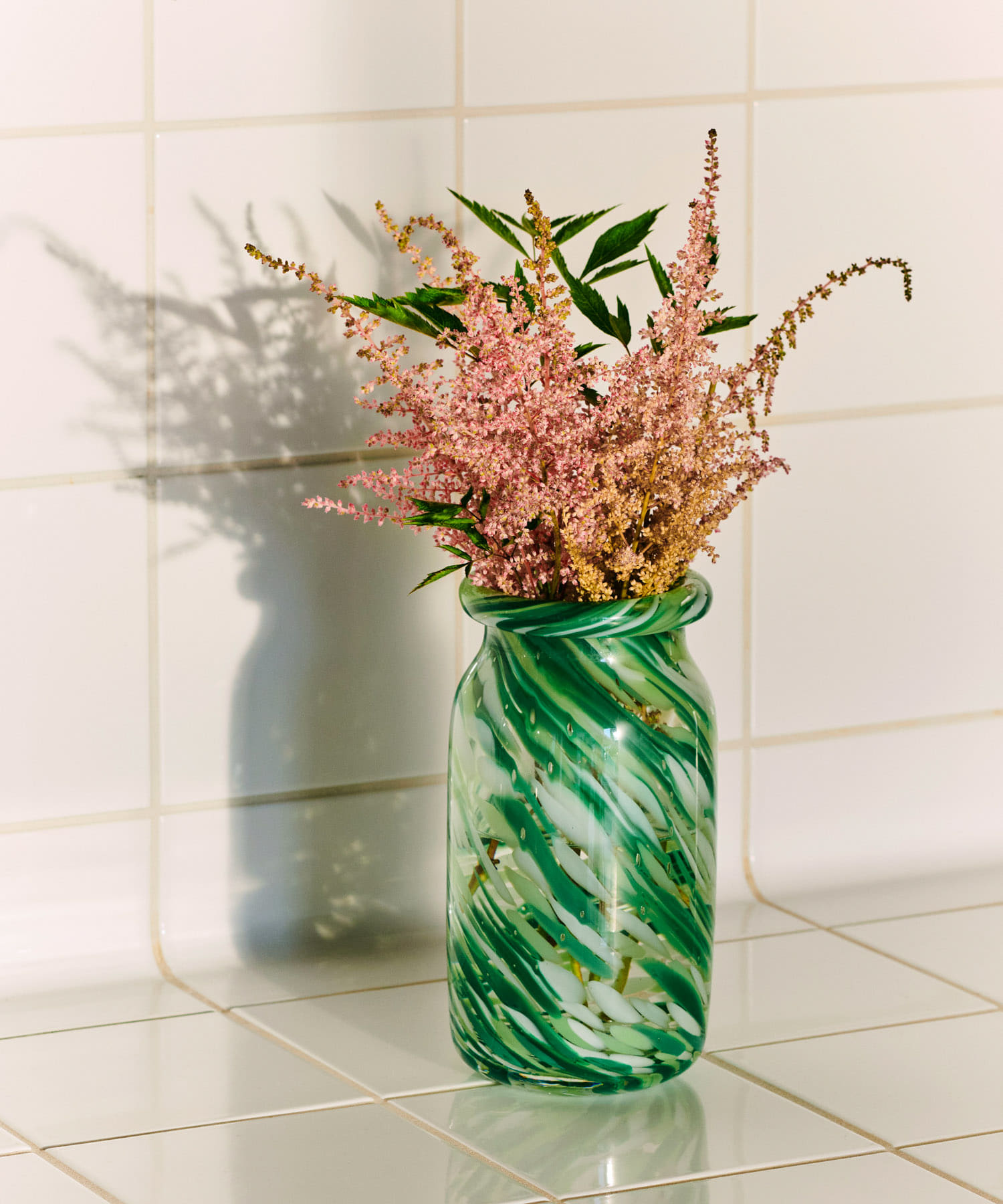 HAY　Splash Vase Roll Neck S GreenSwirl One