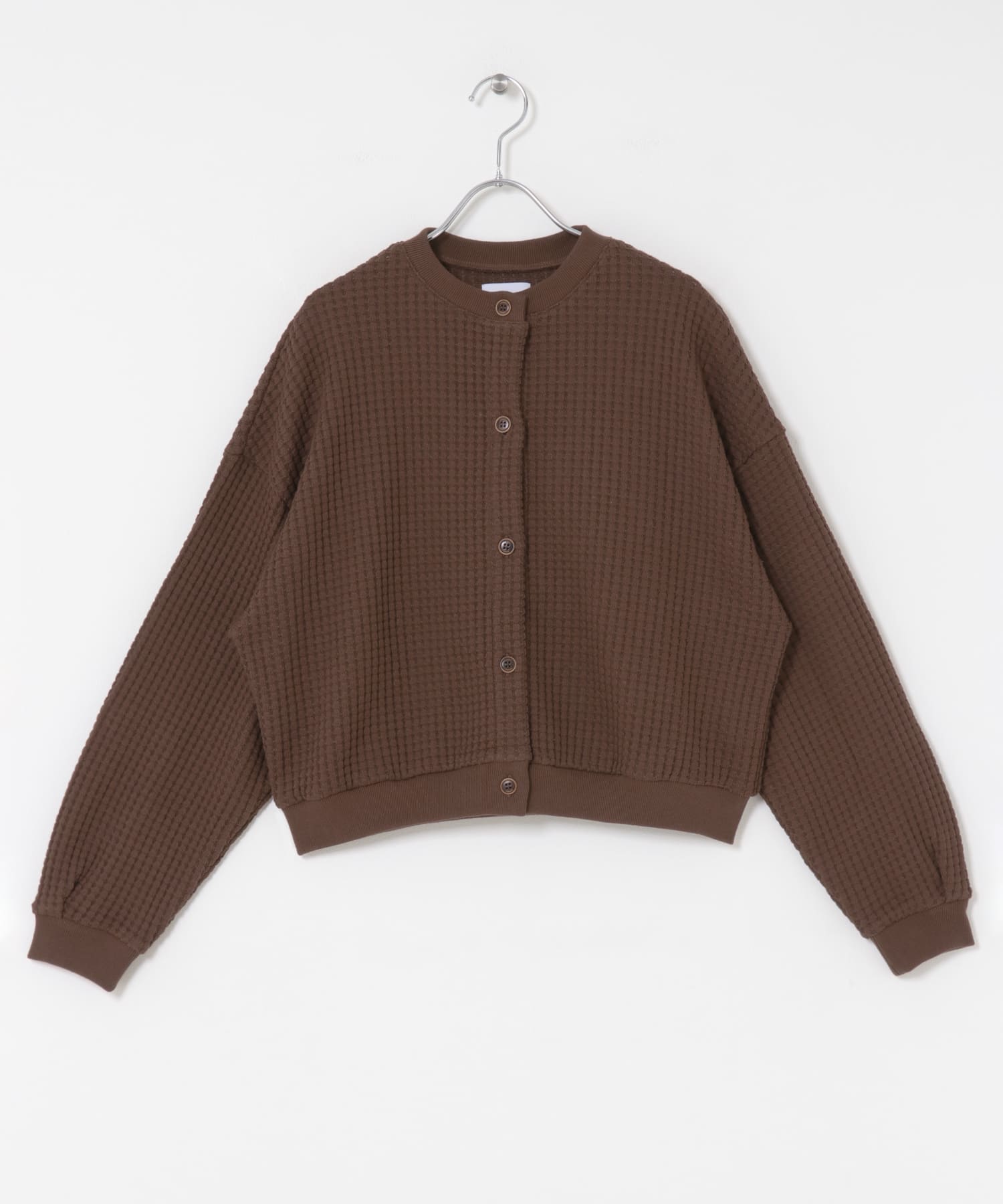 SEAGREEN　BIG WAFFLE CARDIGAN BROWN 2