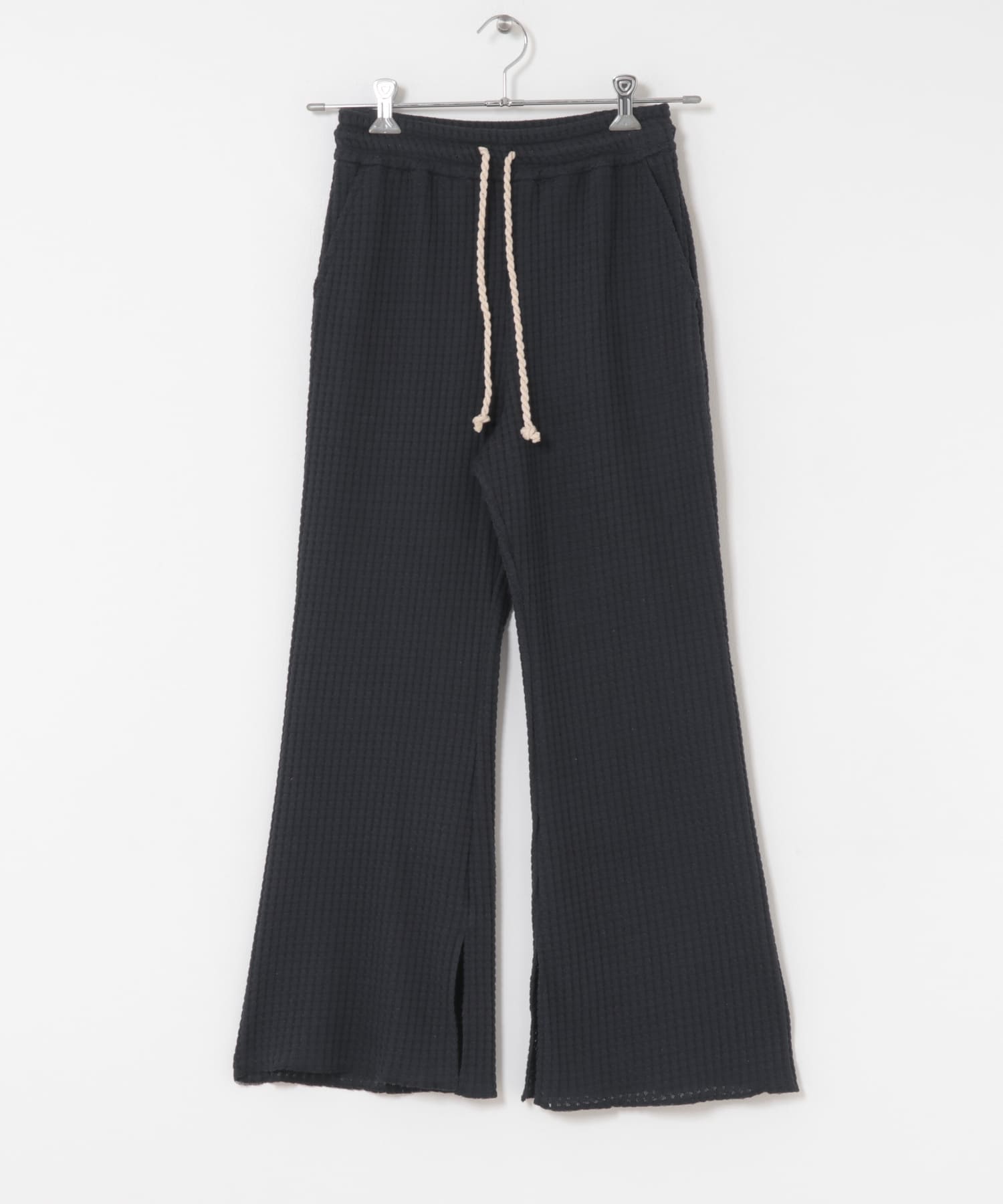 SEAGREEN　BIG WAFFLE FLARE PANTS NAVY 1