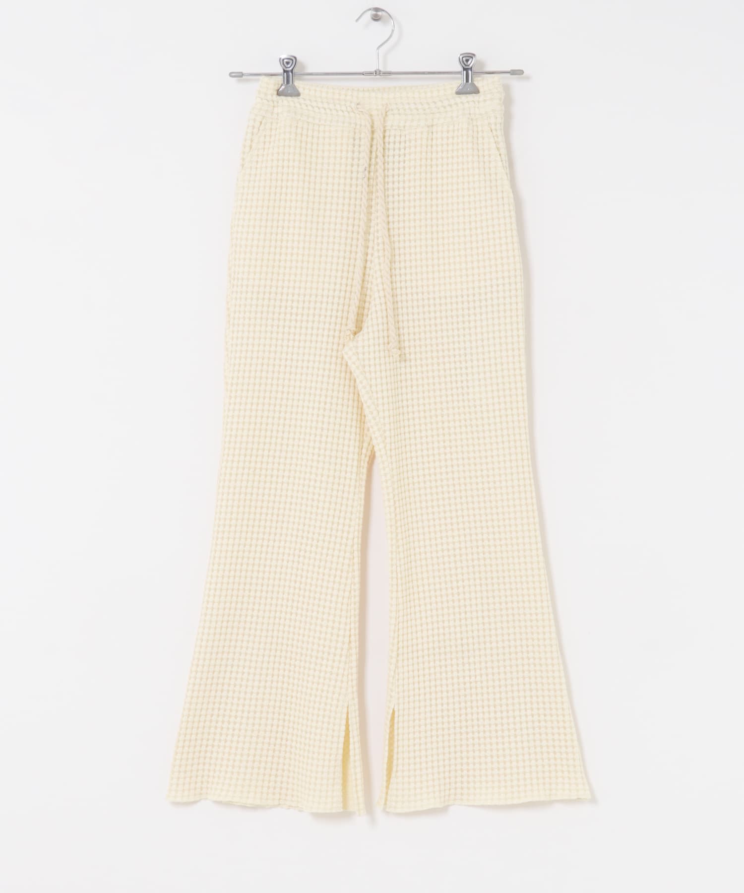 SEAGREEN　BIG WAFFLE FLARE PANTS CREAM 1