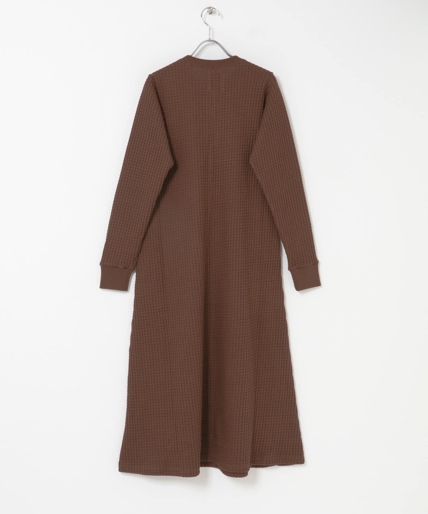 SEAGREEN　BIG WAFFLE HENRY NECK ONEPIECE BROWN 1