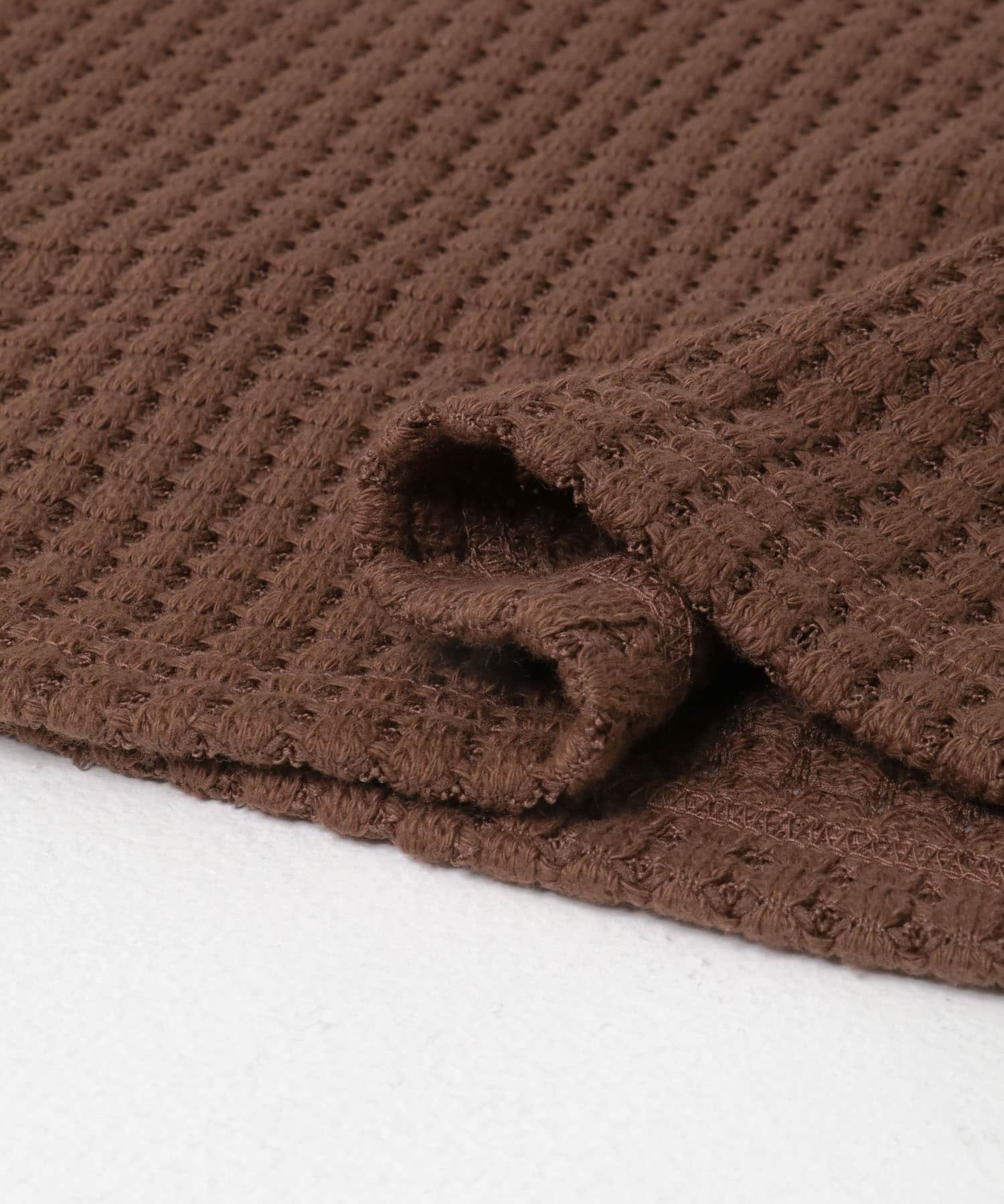 SEAGREEN　BIG WAFFLE HENRY NECK ONEPIECE BROWN 1