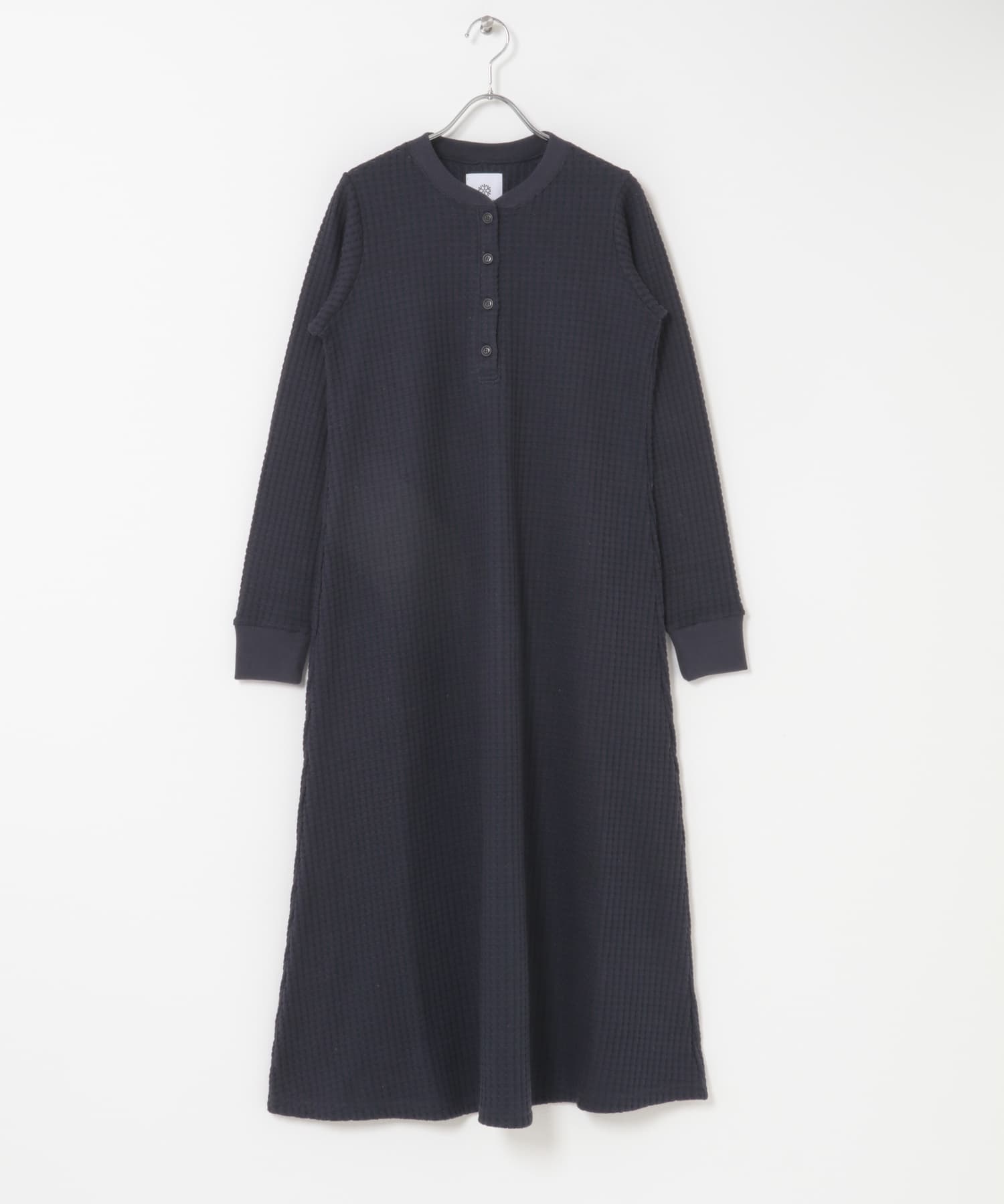 SEAGREEN　BIG WAFFLE HENRY NECK ONEPIECE NAVY 1