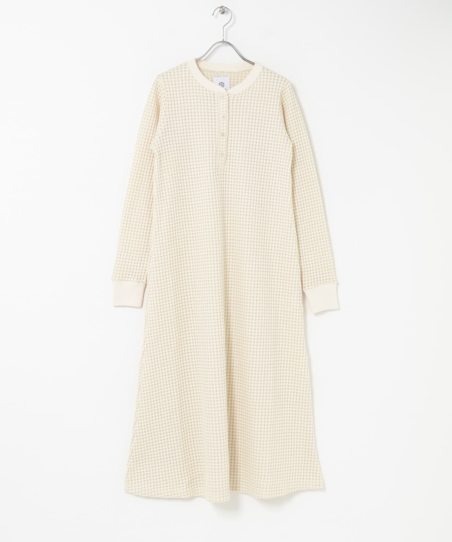 SEAGREEN　BIG WAFFLE HENRY NECK ONEPIECE CREAM 1