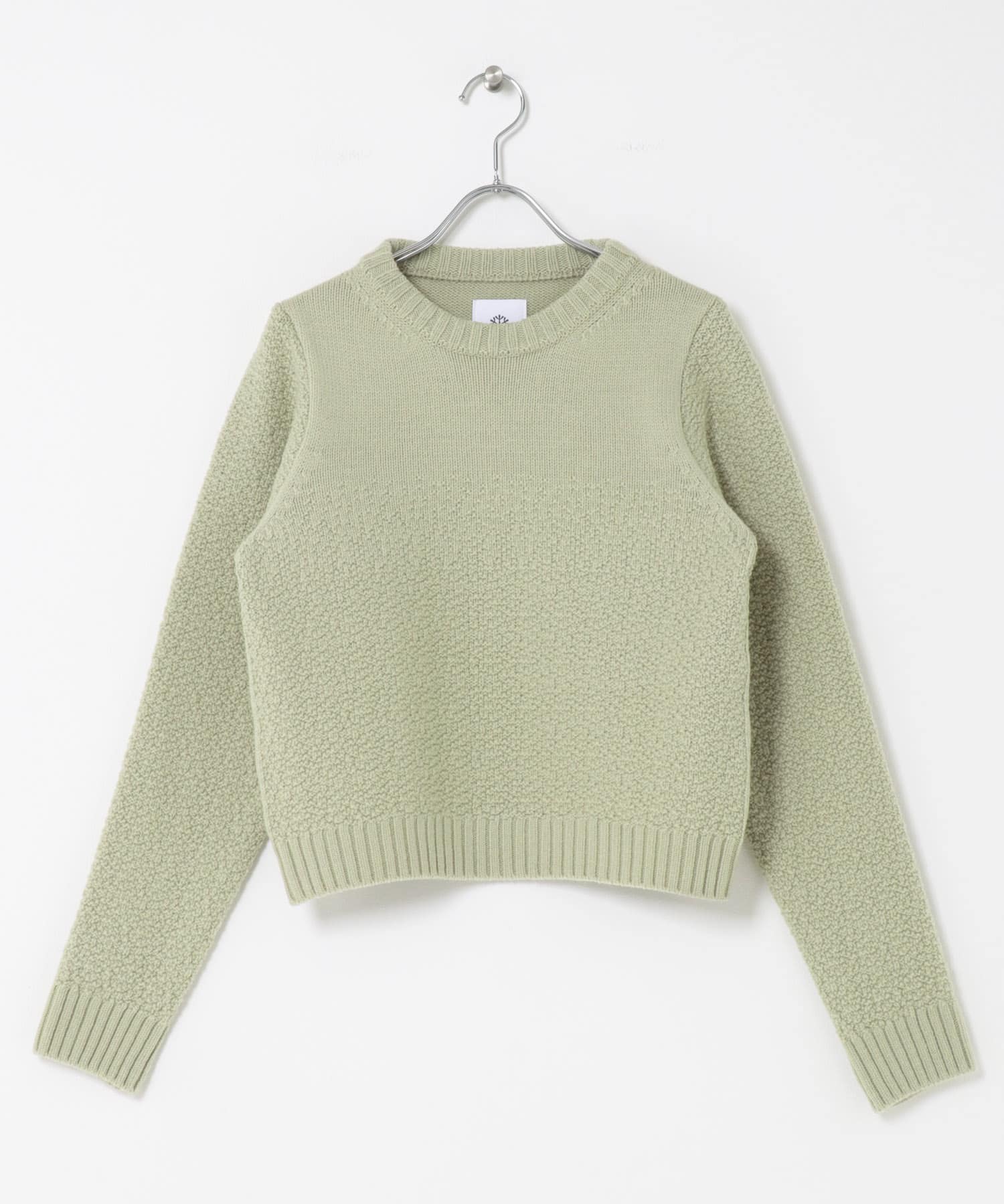 SEAGREEN　ROCKY MERINO KNIT PULLOVER L.GRAY FREE
