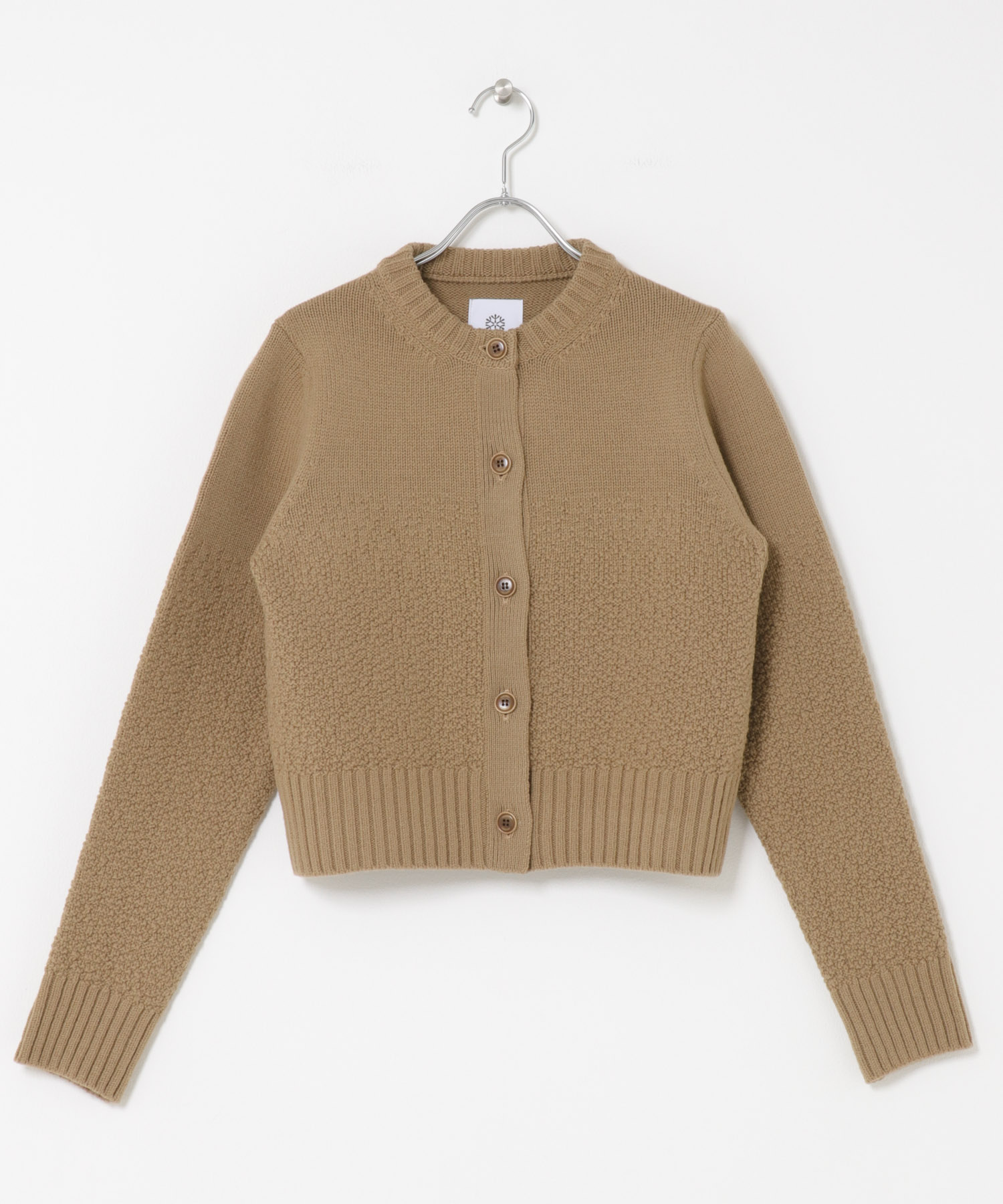 SEAGREEN　ROCKY MERINO KNIT CARDIGAN BEIGE FREE