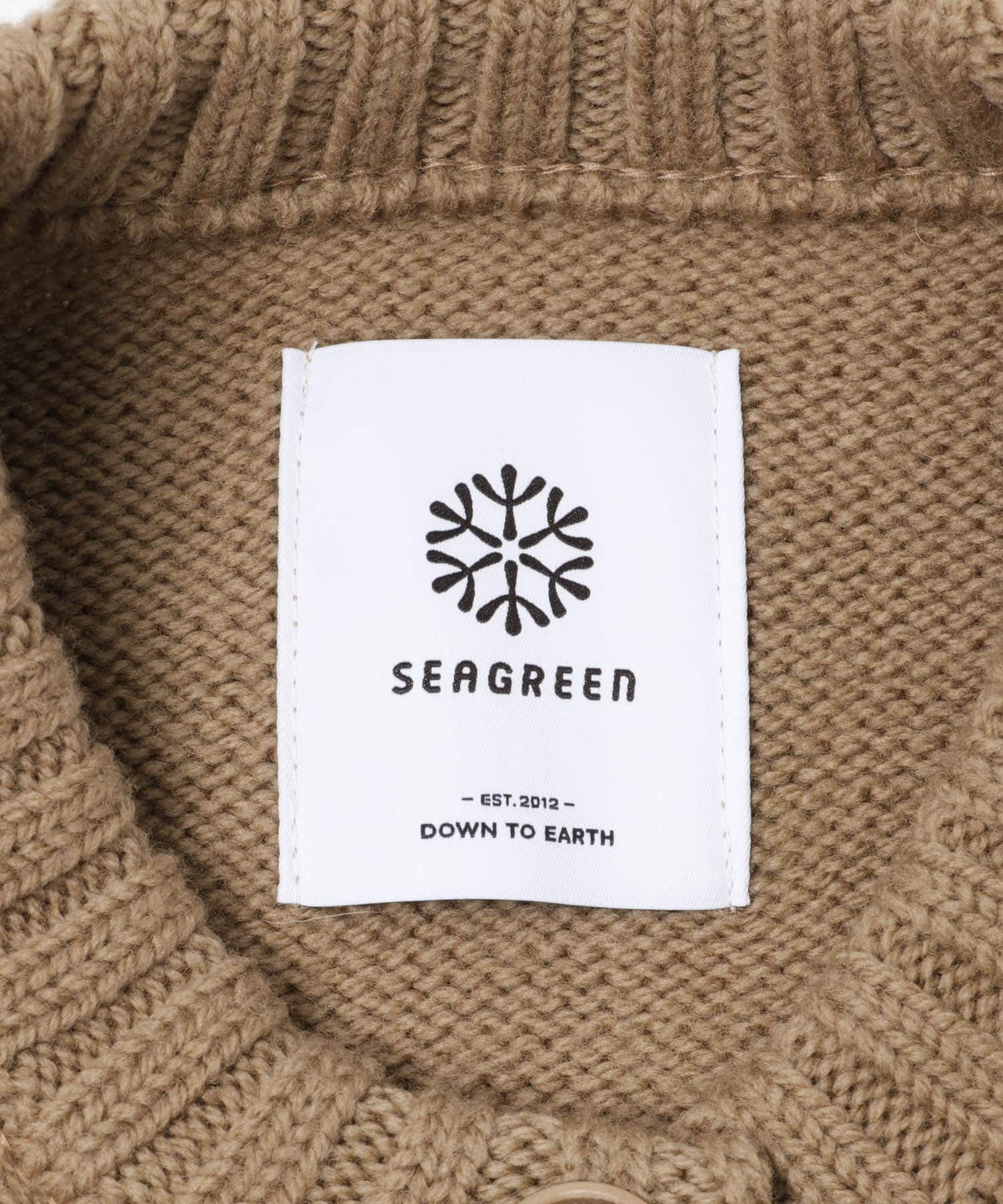 SEAGREEN　ROCKY MERINO KNIT CARDIGAN BEIGE FREE