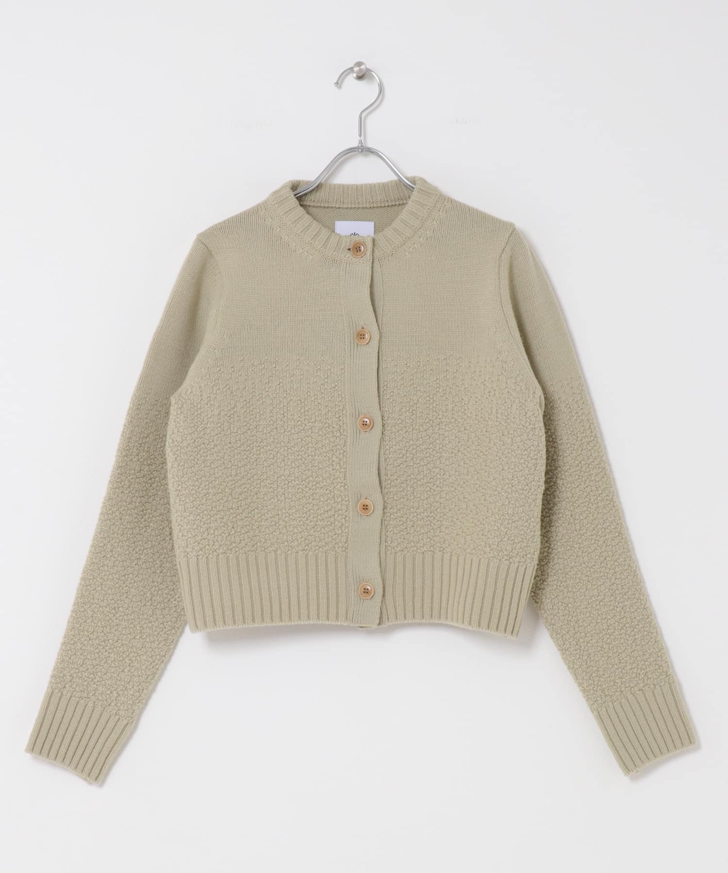SEAGREEN　ROCKY MERINO KNIT CARDIGAN L.GRAY FREE