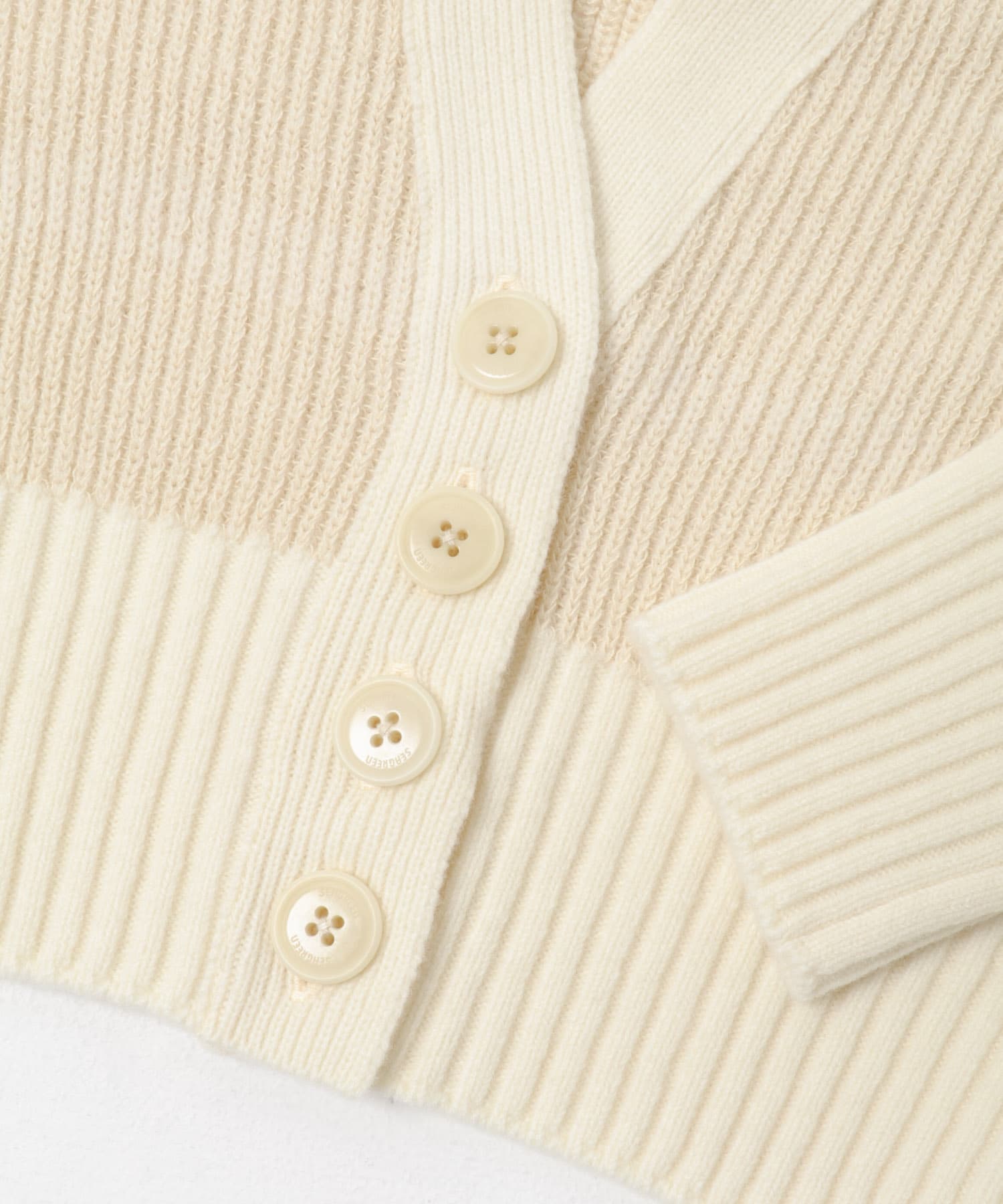 SEAGREEN WOOL WASHI KNIT CARDIGAN(FREE IVORY): トップス｜URBAN
