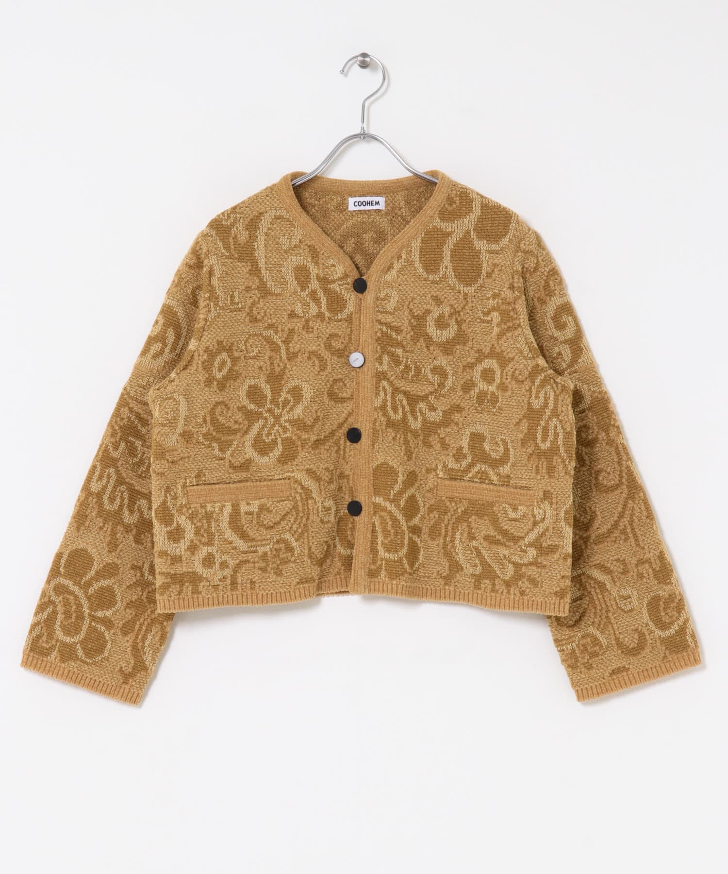 米富繊維　GOBELIN JACQUARD KNIT JACKET BEIGE FREE