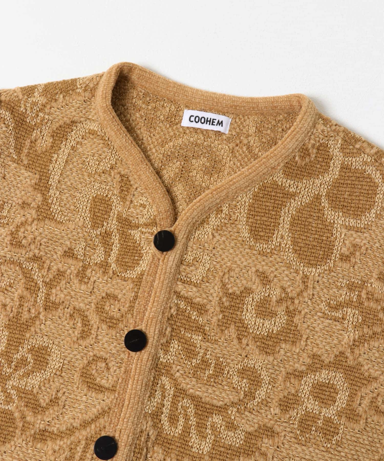 米富繊維　GOBELIN JACQUARD KNIT JACKET BEIGE FREE