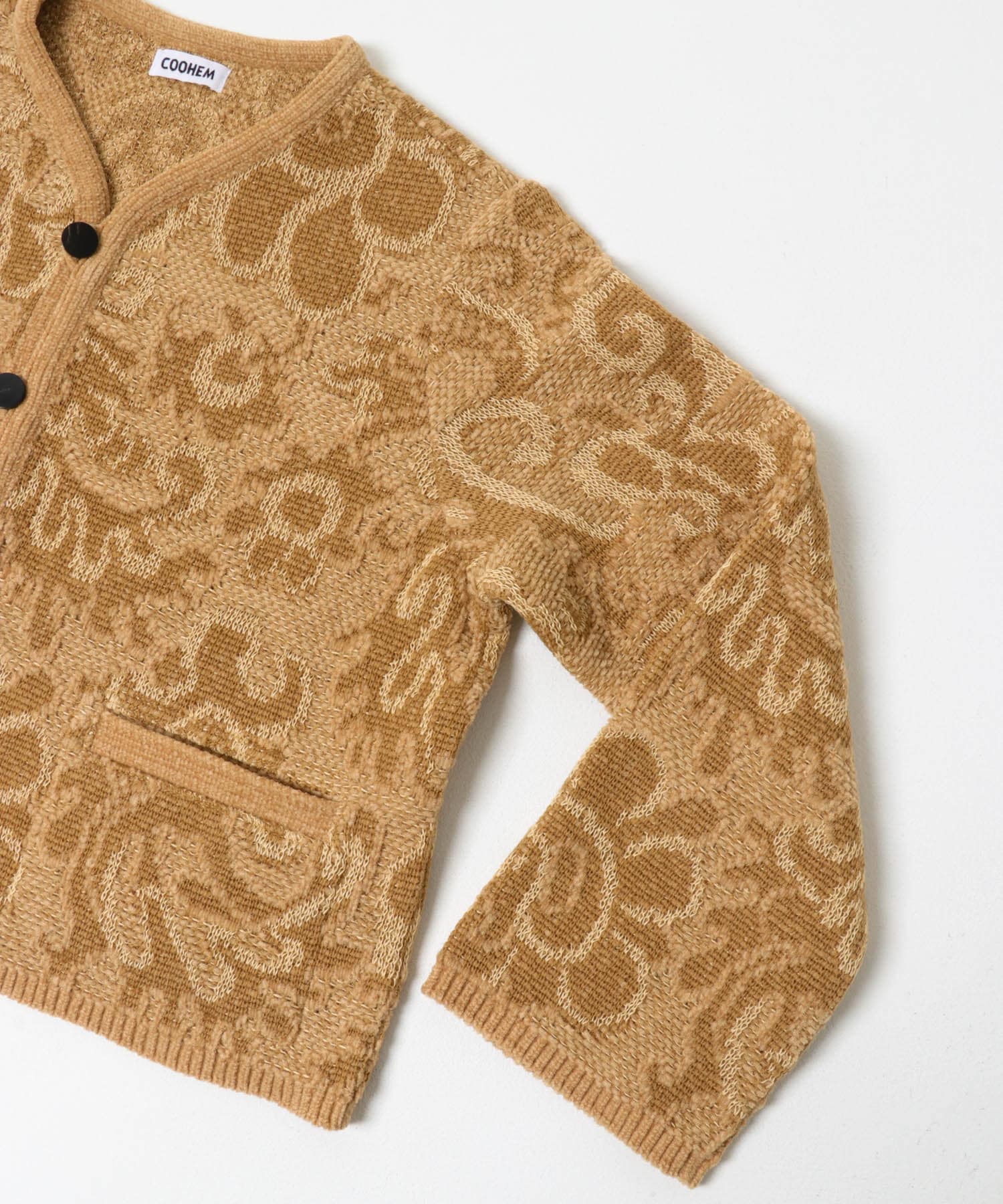 米富繊維　GOBELIN JACQUARD KNIT JACKET BEIGE FREE