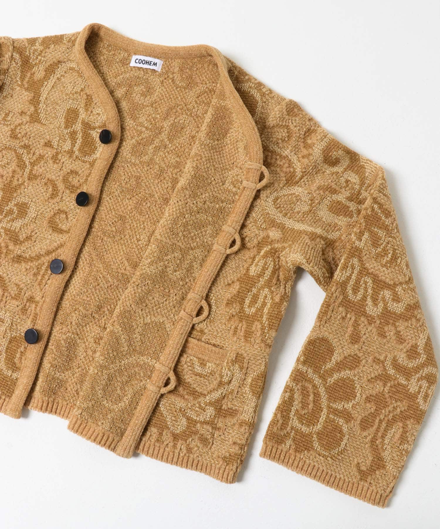 米富繊維　GOBELIN JACQUARD KNIT JACKET BEIGE FREE
