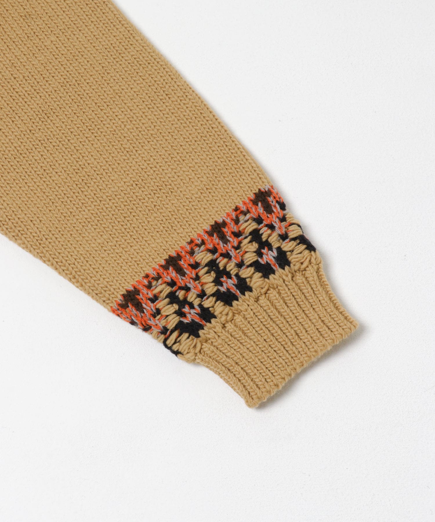 米富繊維　KOUHEN NORDIC KNIT PULLOVER BEIGE L