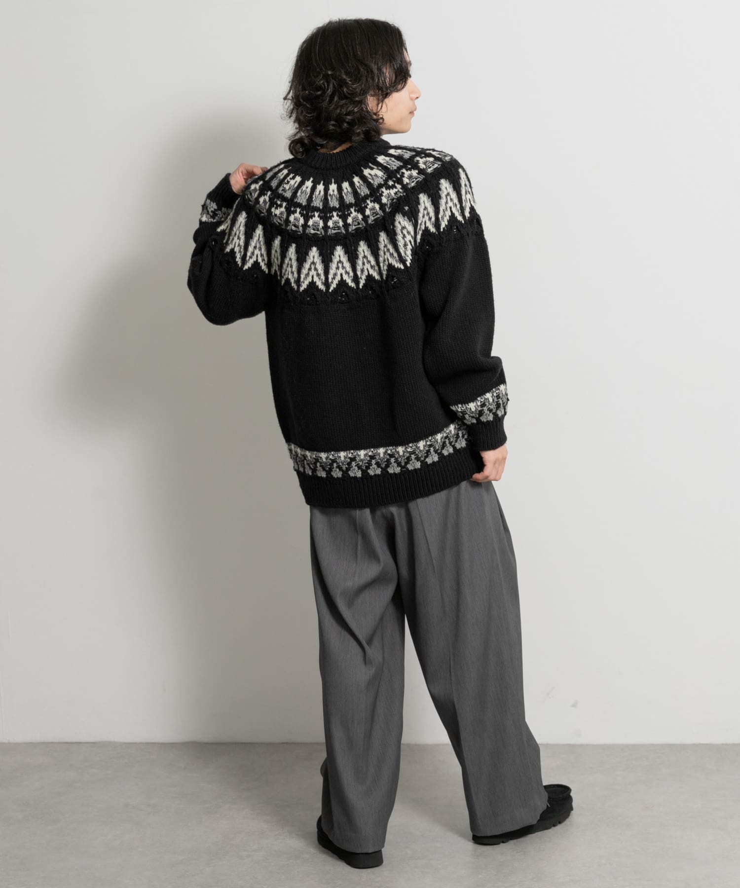 米富繊維 KOUHEN NORDIC KNIT PULLOVER(L BLACK): トップス｜URBAN