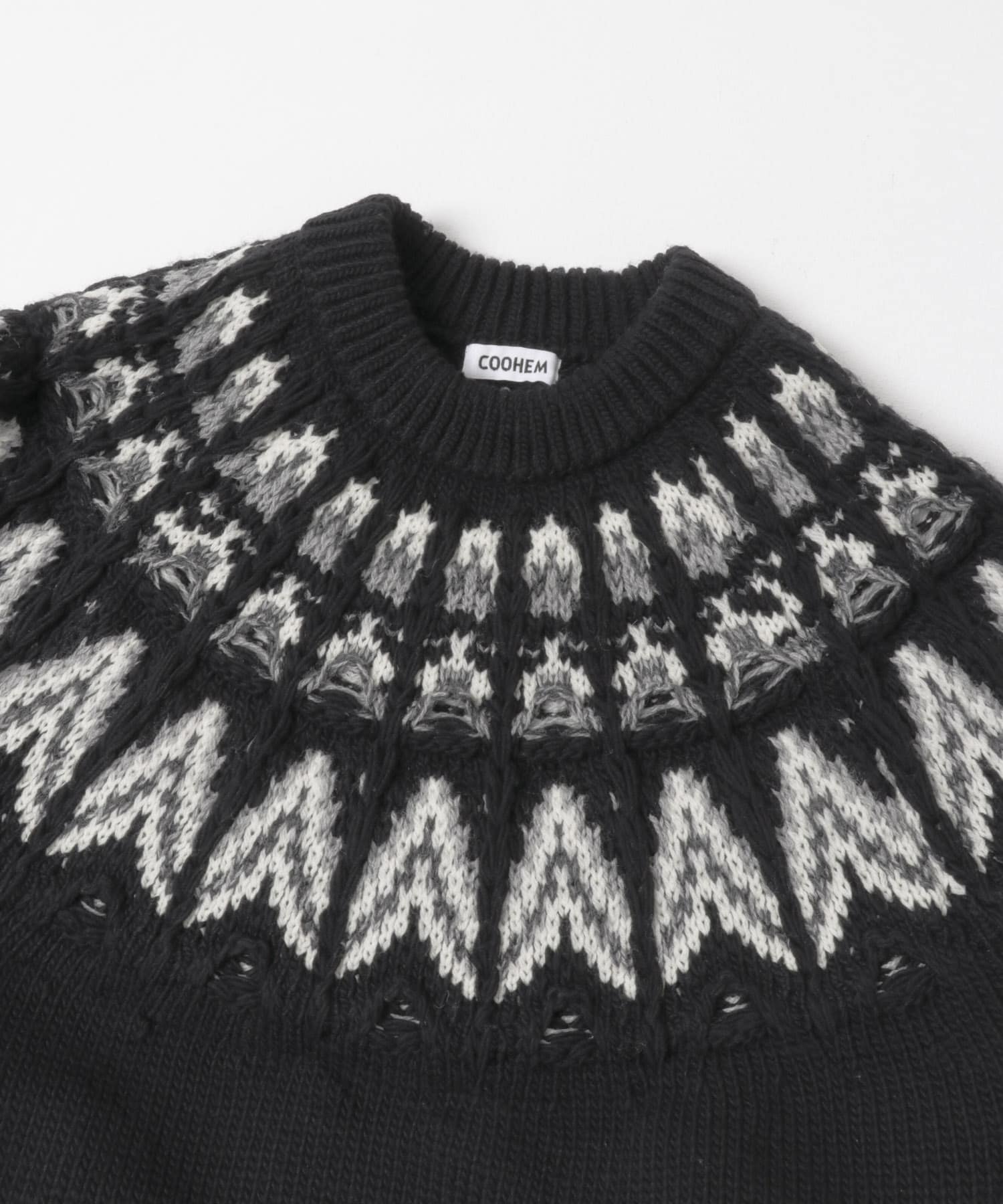 米富繊維　KOUHEN NORDIC KNIT PULLOVER BLACK L