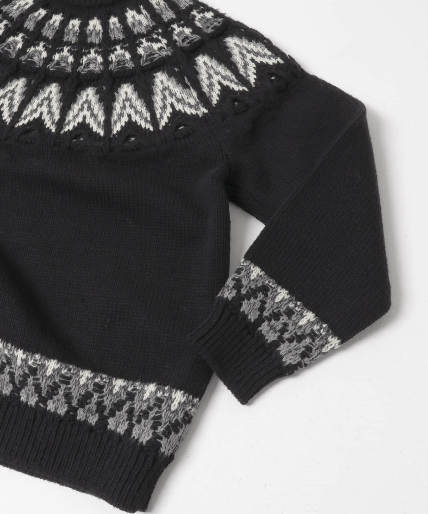 米富繊維　KOUHEN NORDIC KNIT PULLOVER BLACK L