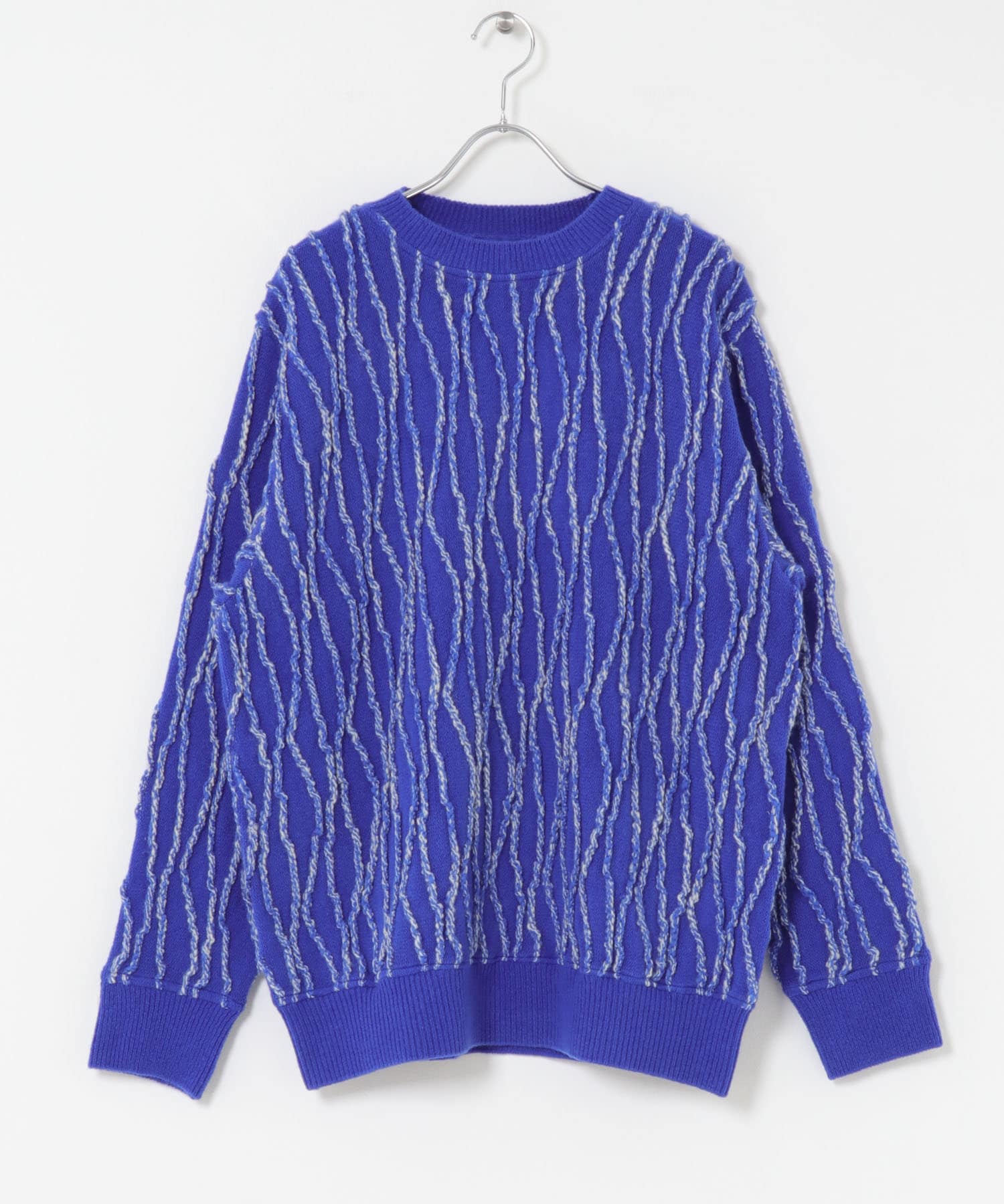 米富繊維　RANDOM INLAY STRIPE KNIT PULLOVER