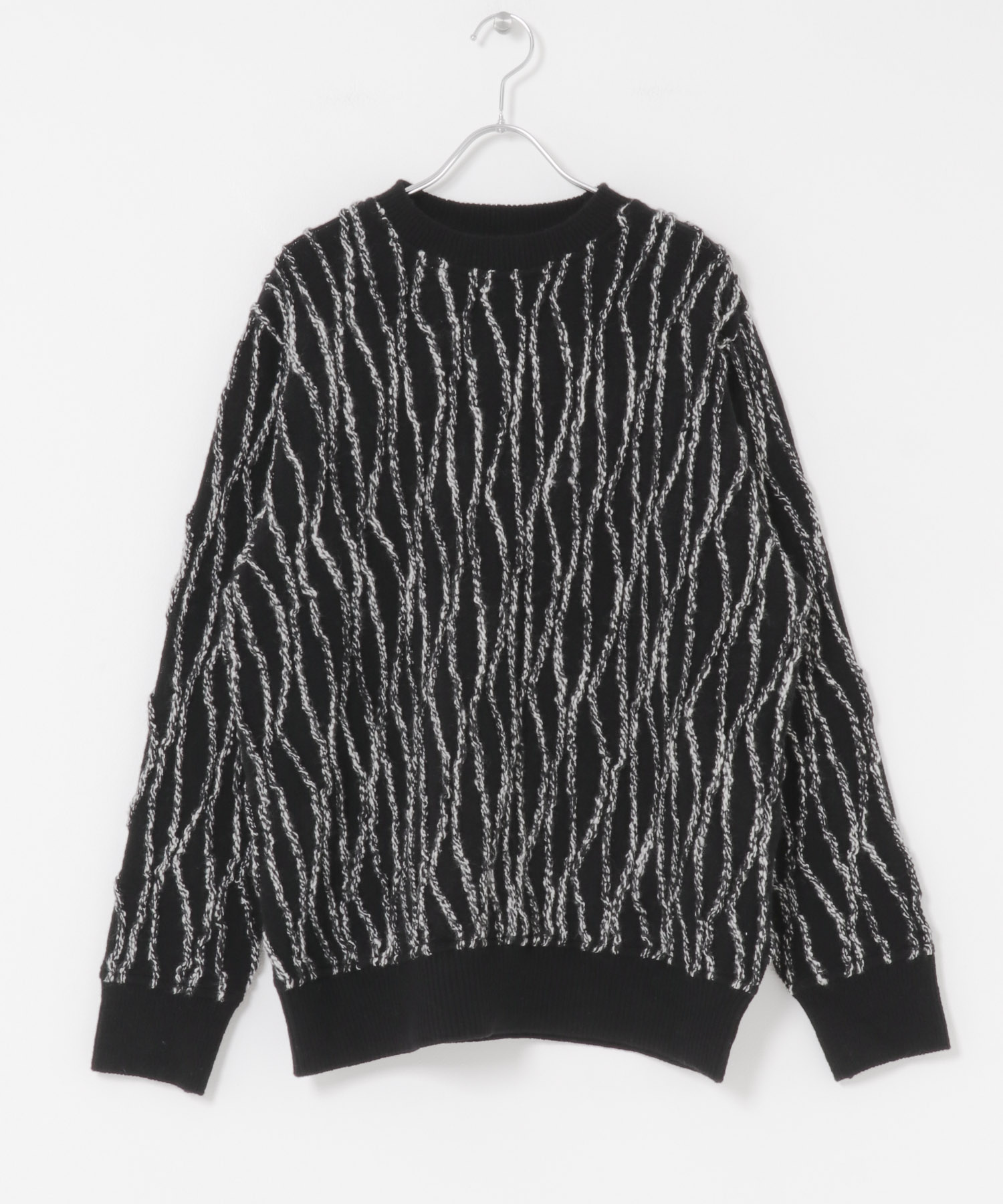 米富繊維　RANDOM INLAY STRIPE KNIT PULLOVER