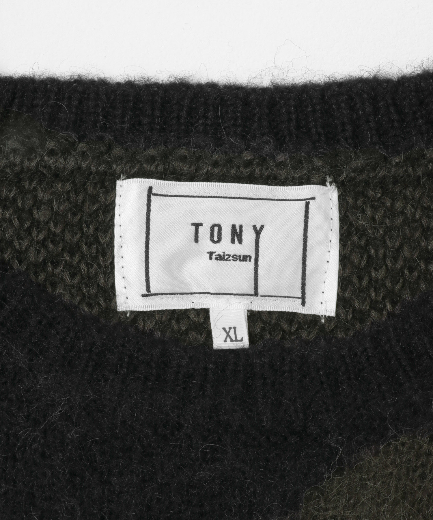 TONY　Marble Knit Crew BLK×OLV M