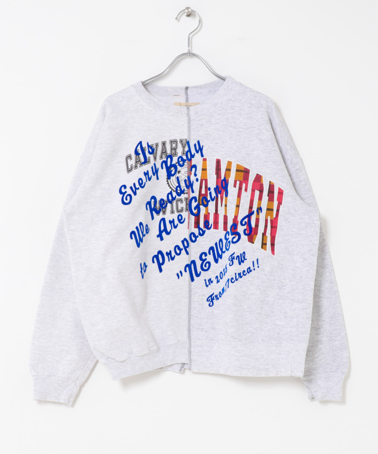 77circa　make original frocky print reversible top gray6 one