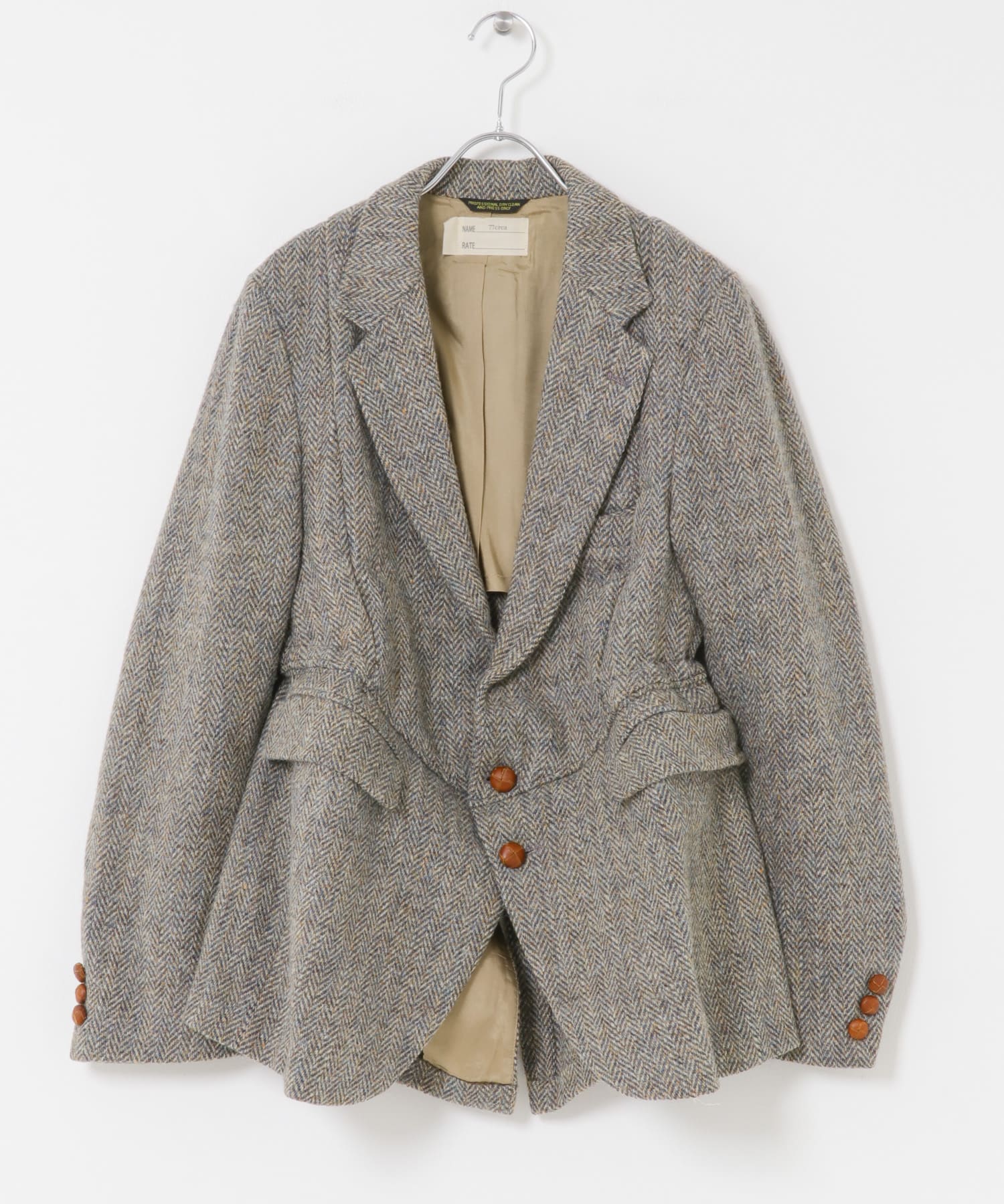 77circa　make v shape tweed jacket