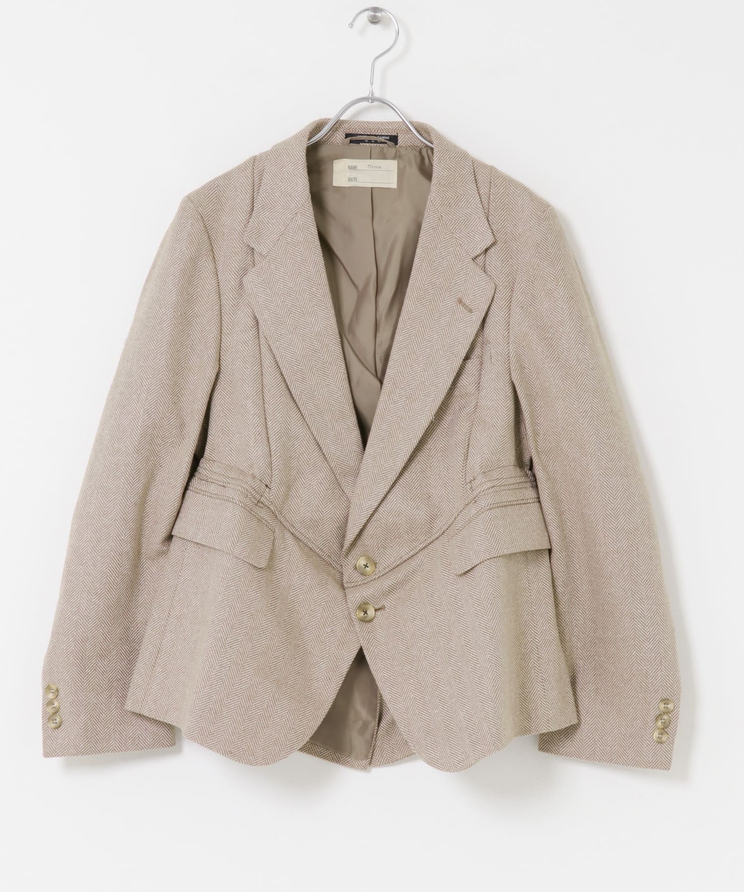 77circa　make v shape tweed jacket