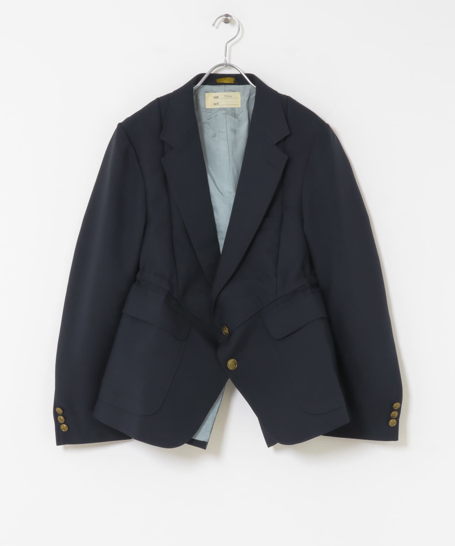 77circa　make v shape navy blazer jacket
