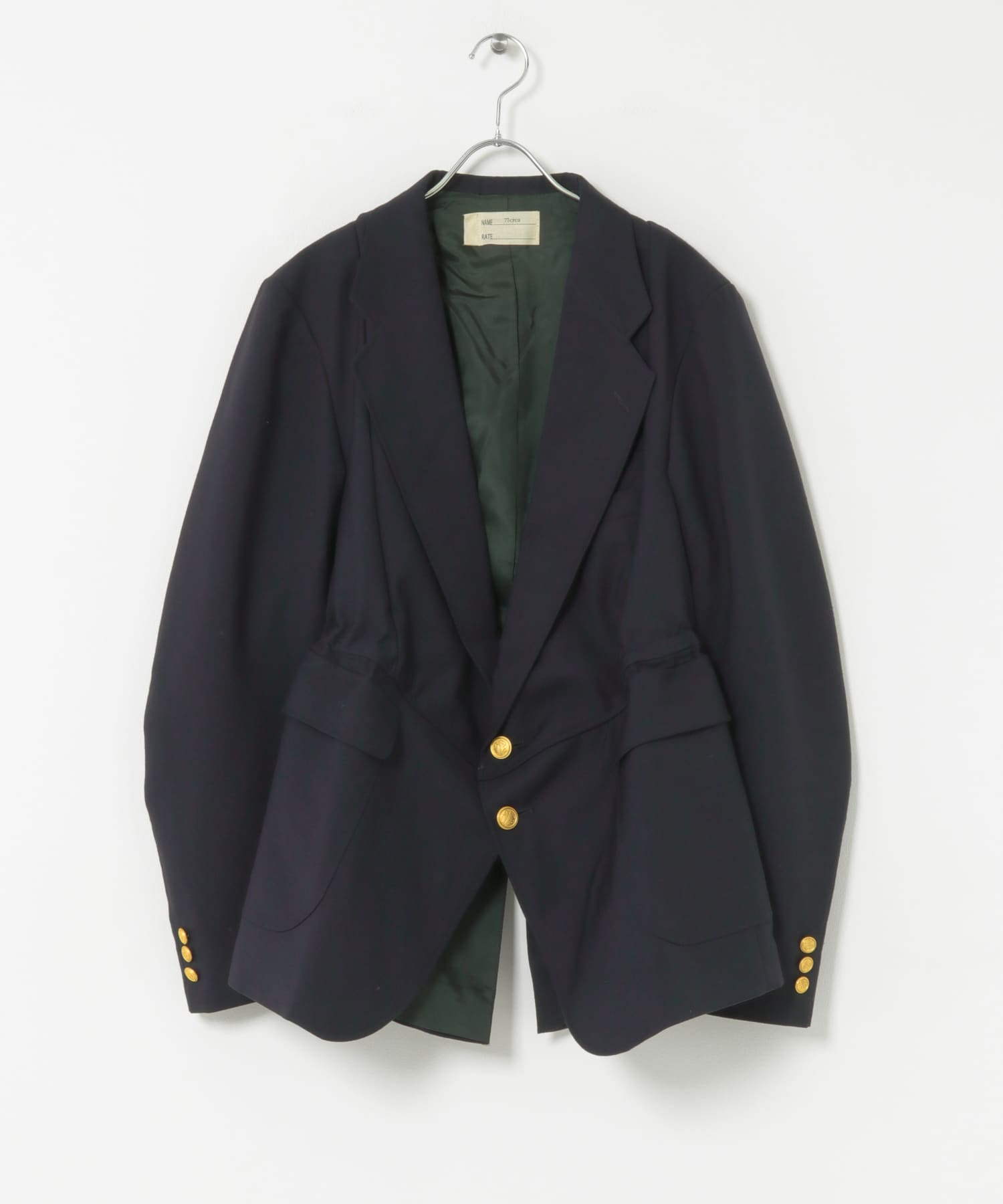 77circa　make v shape navy blazer jacket