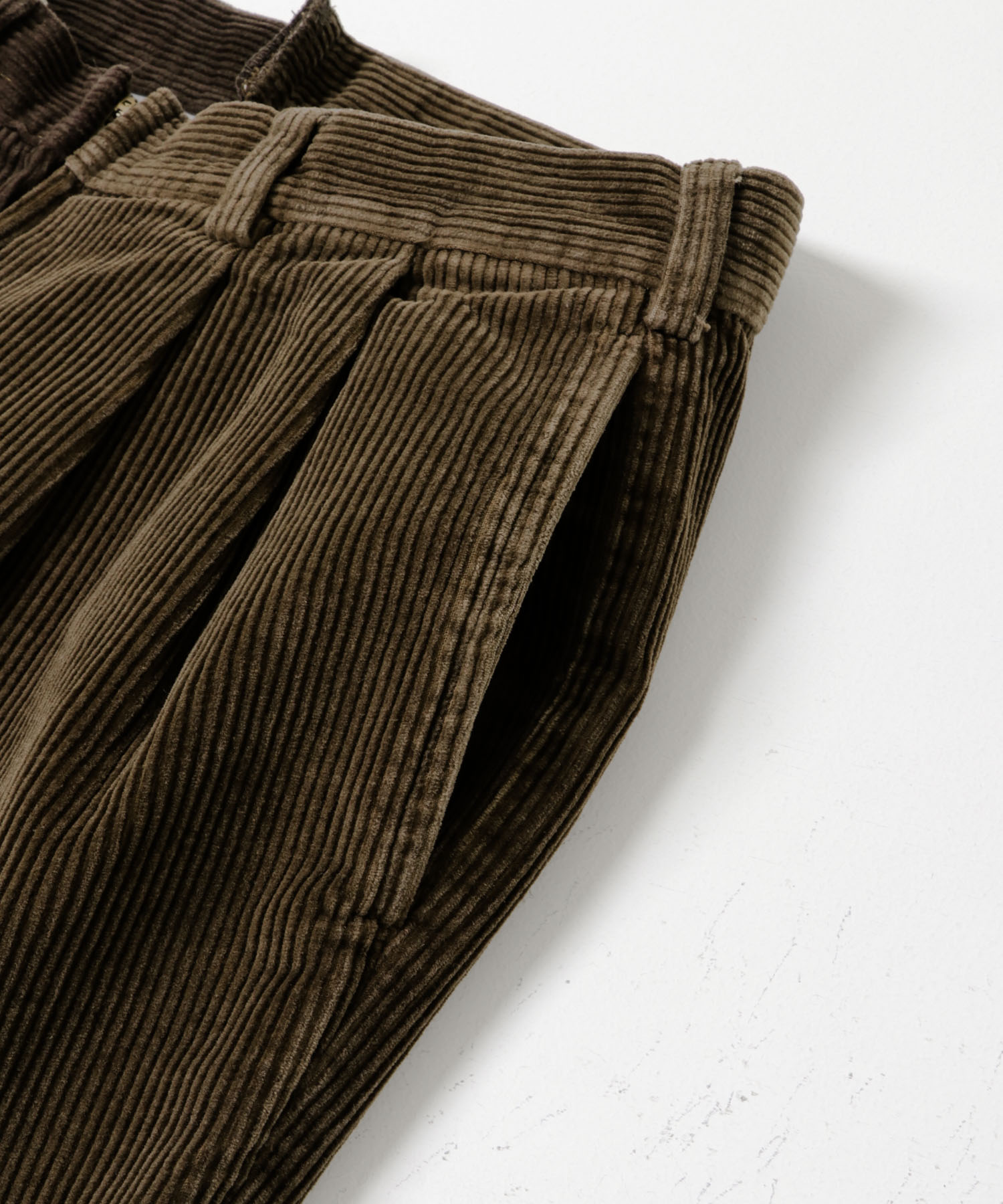 77circa　make gobelin cutback hem flare corduroy trousers brown3 30