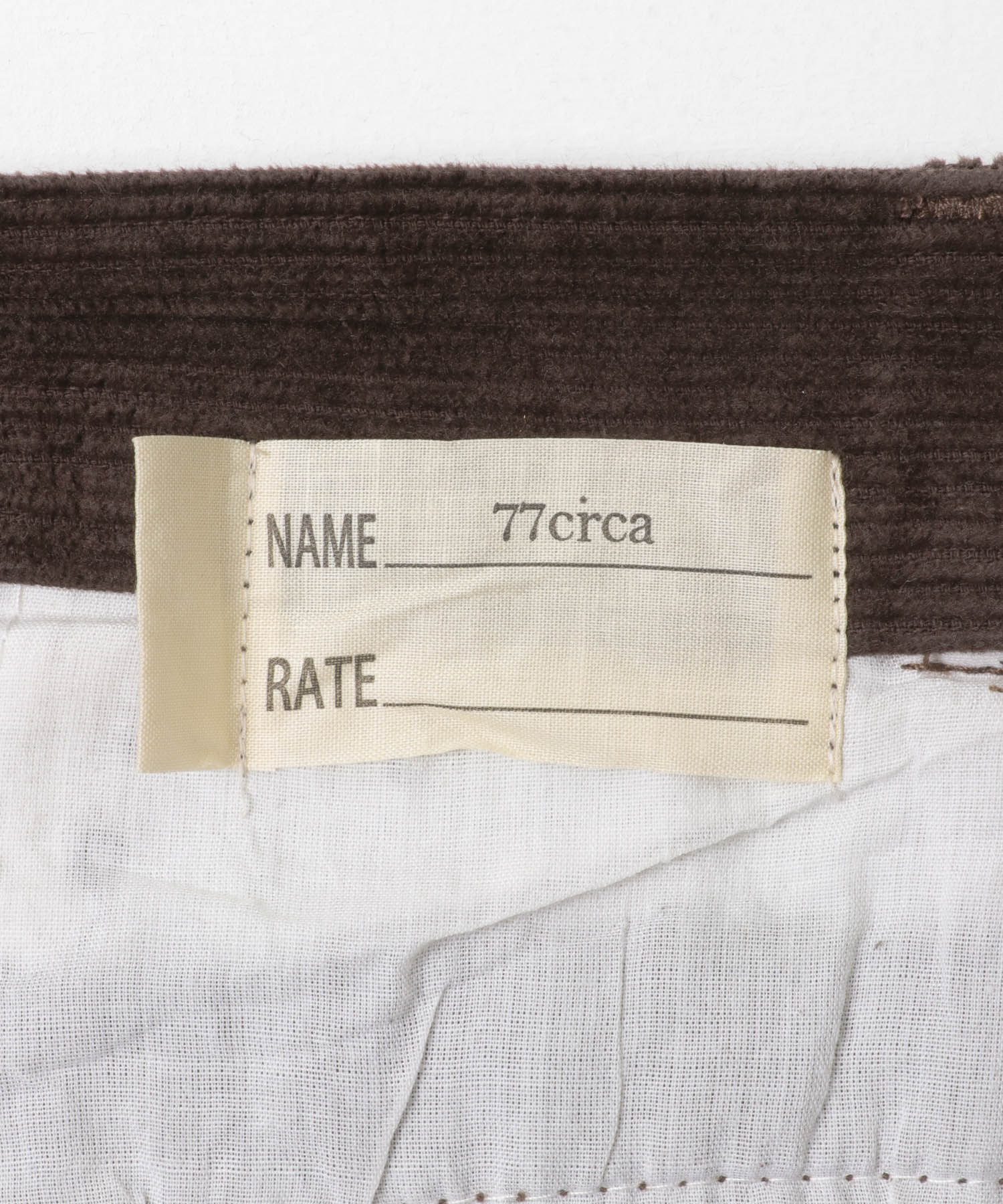 77circa　make gobelin cutback hem flare corduroy trousers brown3 30