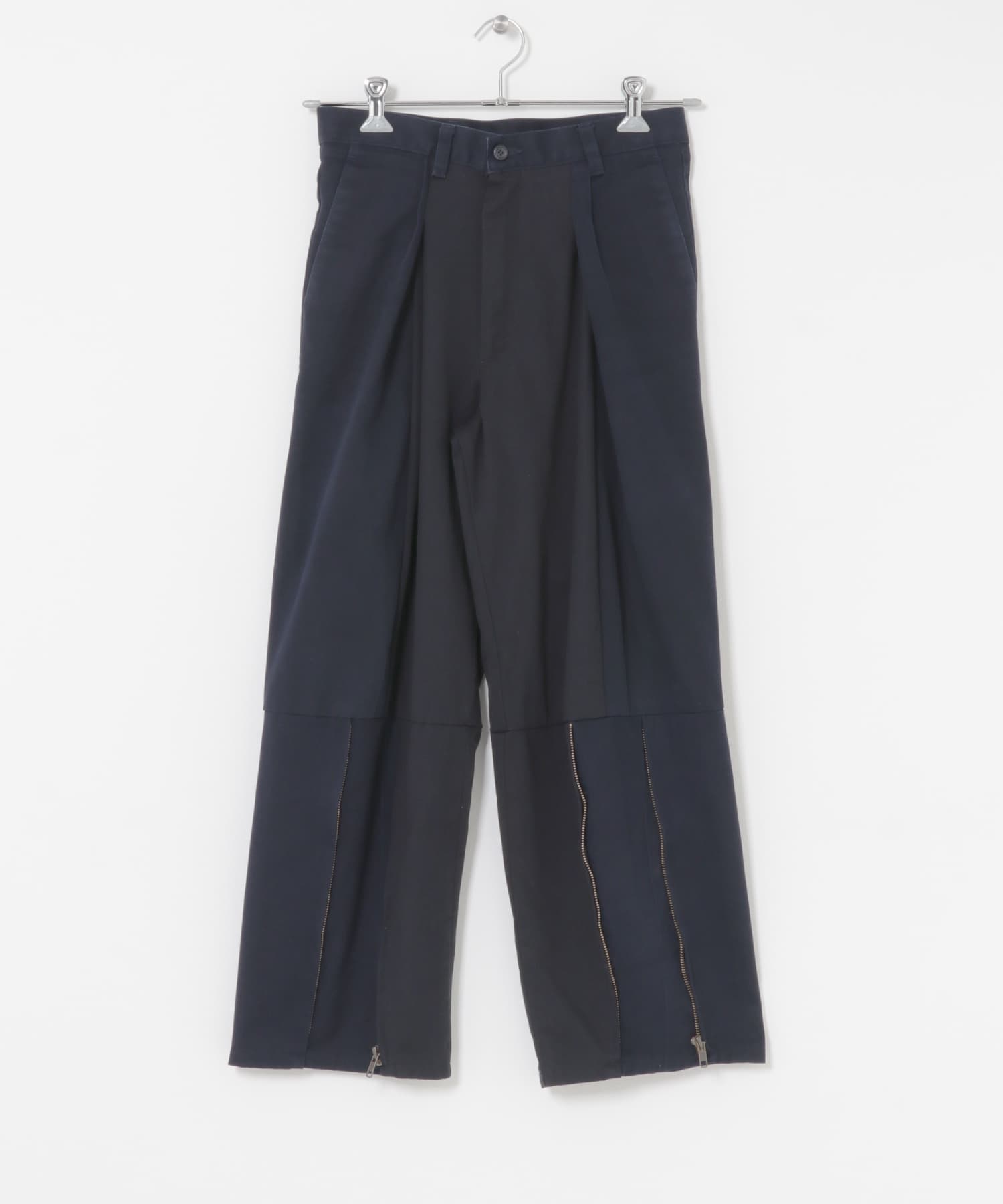 77circa　make zip hem khaki trousers