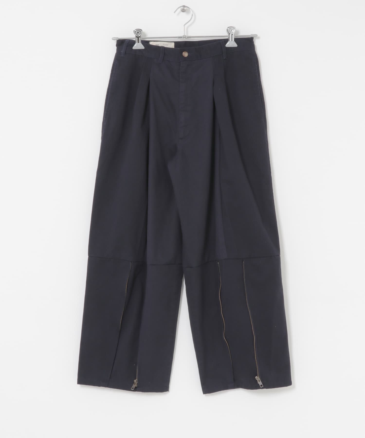 77circa　make zip hem khaki trousers