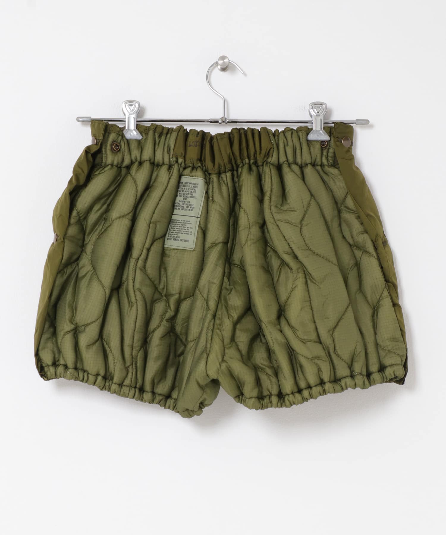 77circa　make quilting liner double face gather shorts olive1 one