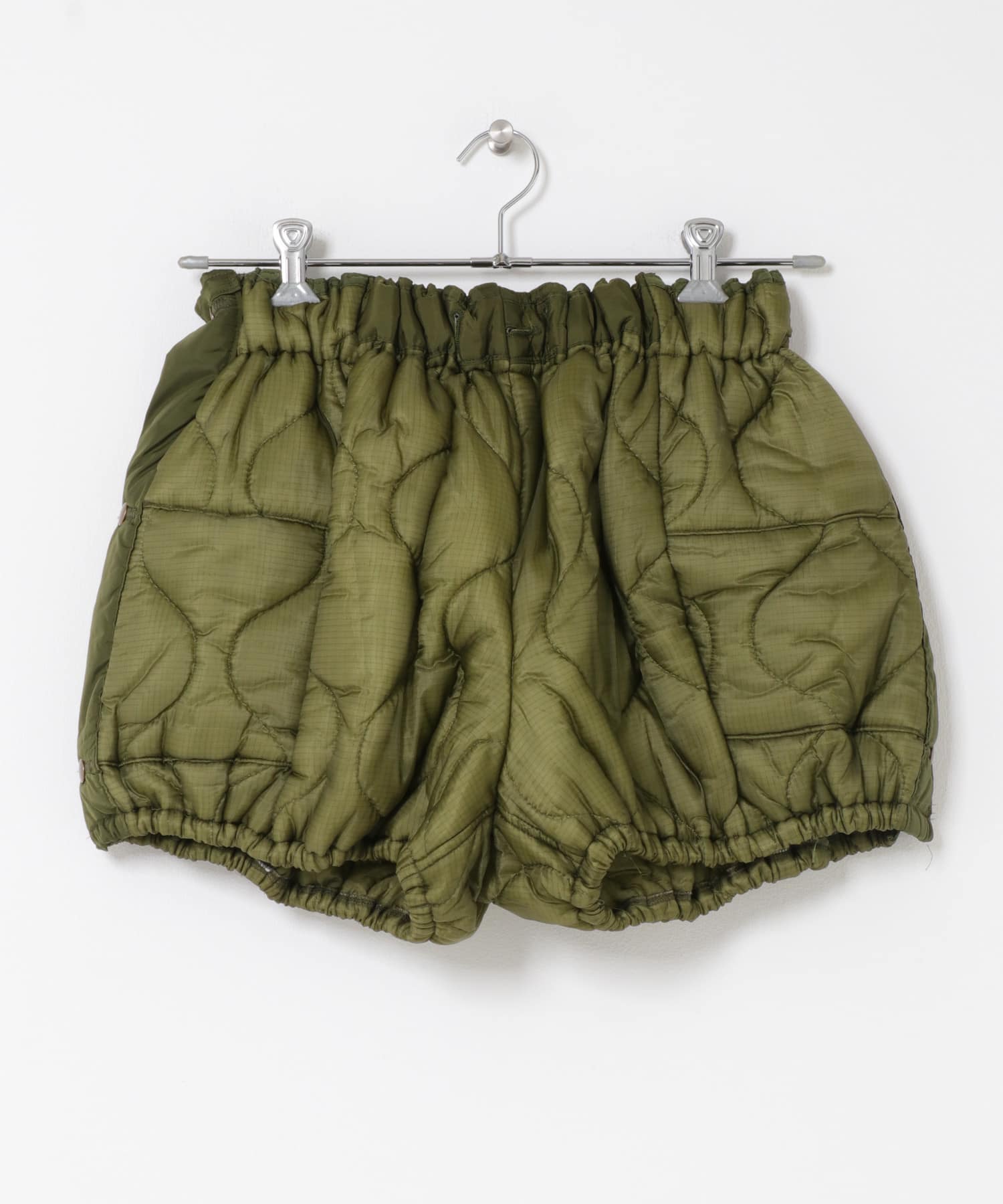 77circa　make quilting liner double face gather shorts olive2 one
