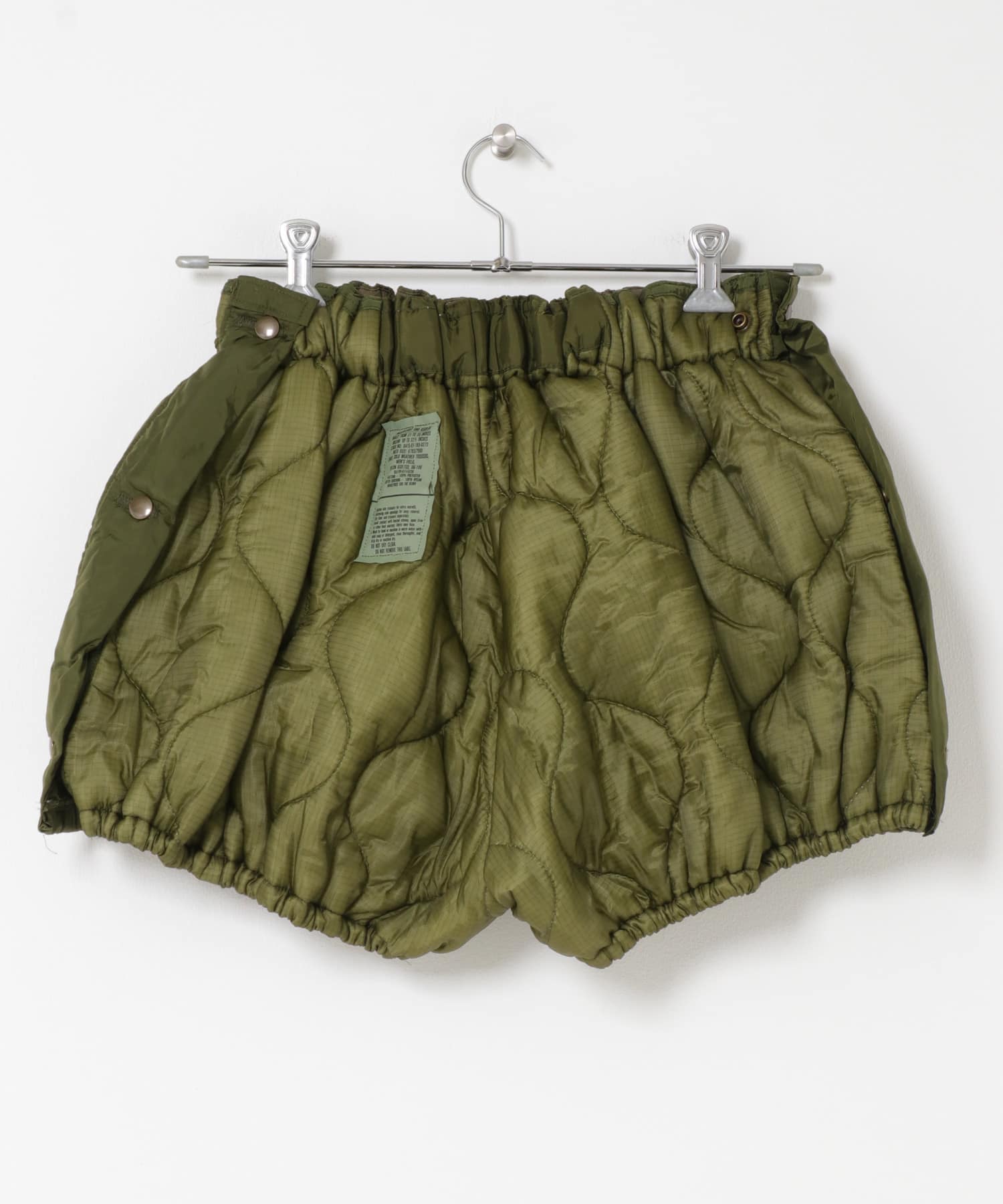 77circa　make quilting liner double face gather shorts olive2 one