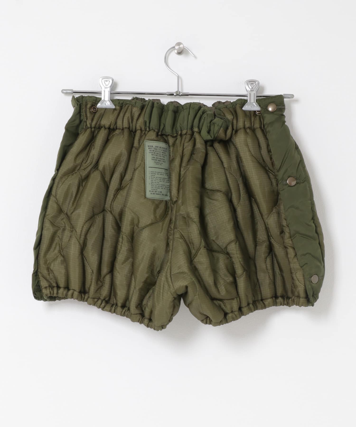 77circa　make quilting liner double face gather shorts olive3 one