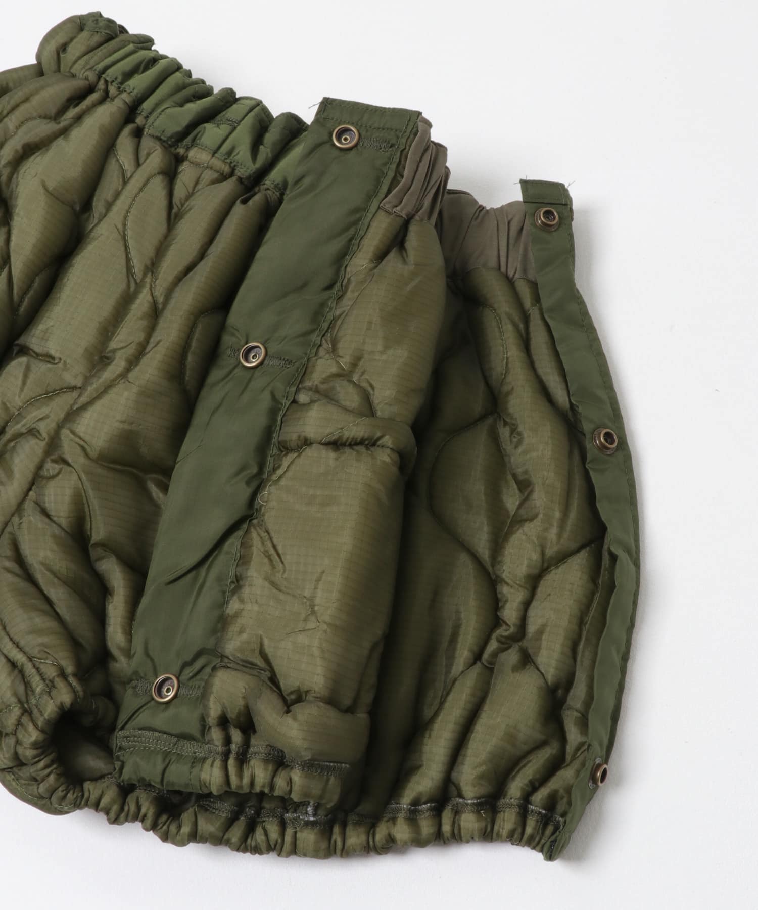 77circa　make quilting liner double face gather shorts olive3 one