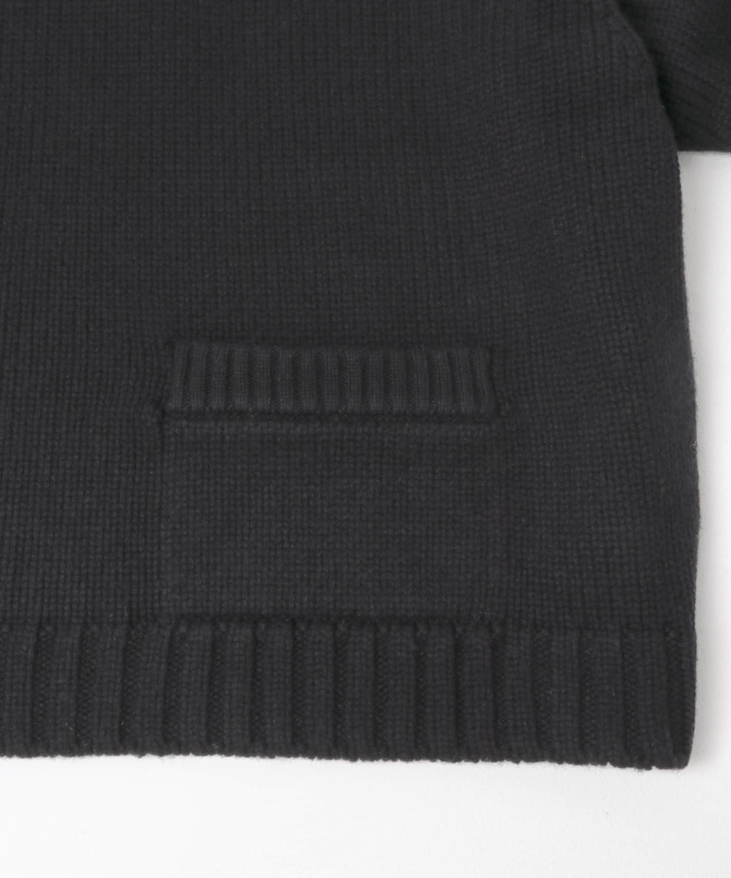 F/CE.　REVERSE PATTERN COLLAR KNIT Black S