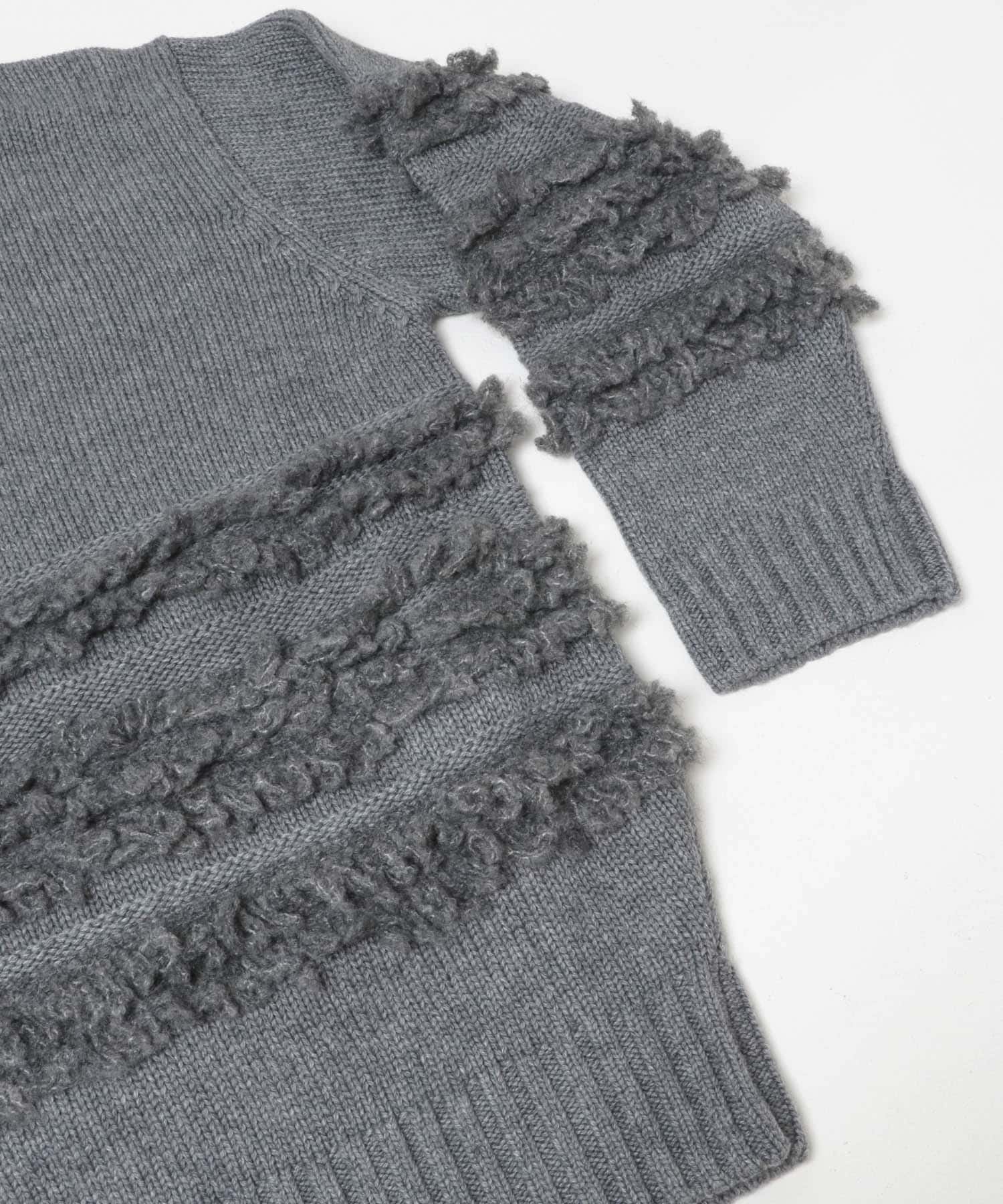 F/CE.　TEXTURE SHIFTED LINES KNIT Charcoal S