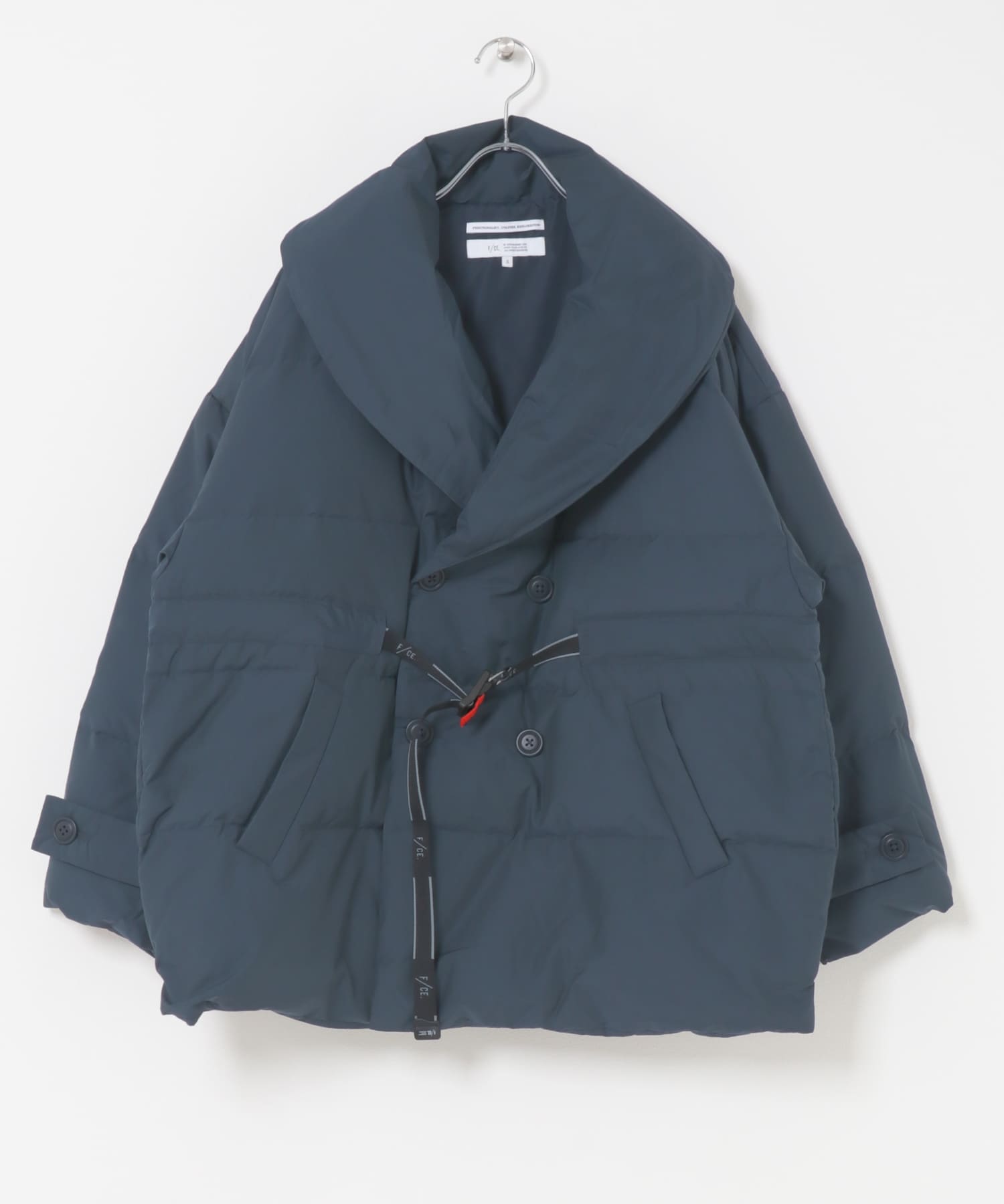F/CE.　OVERLAY SHAWL COLLAR COAT Navy S